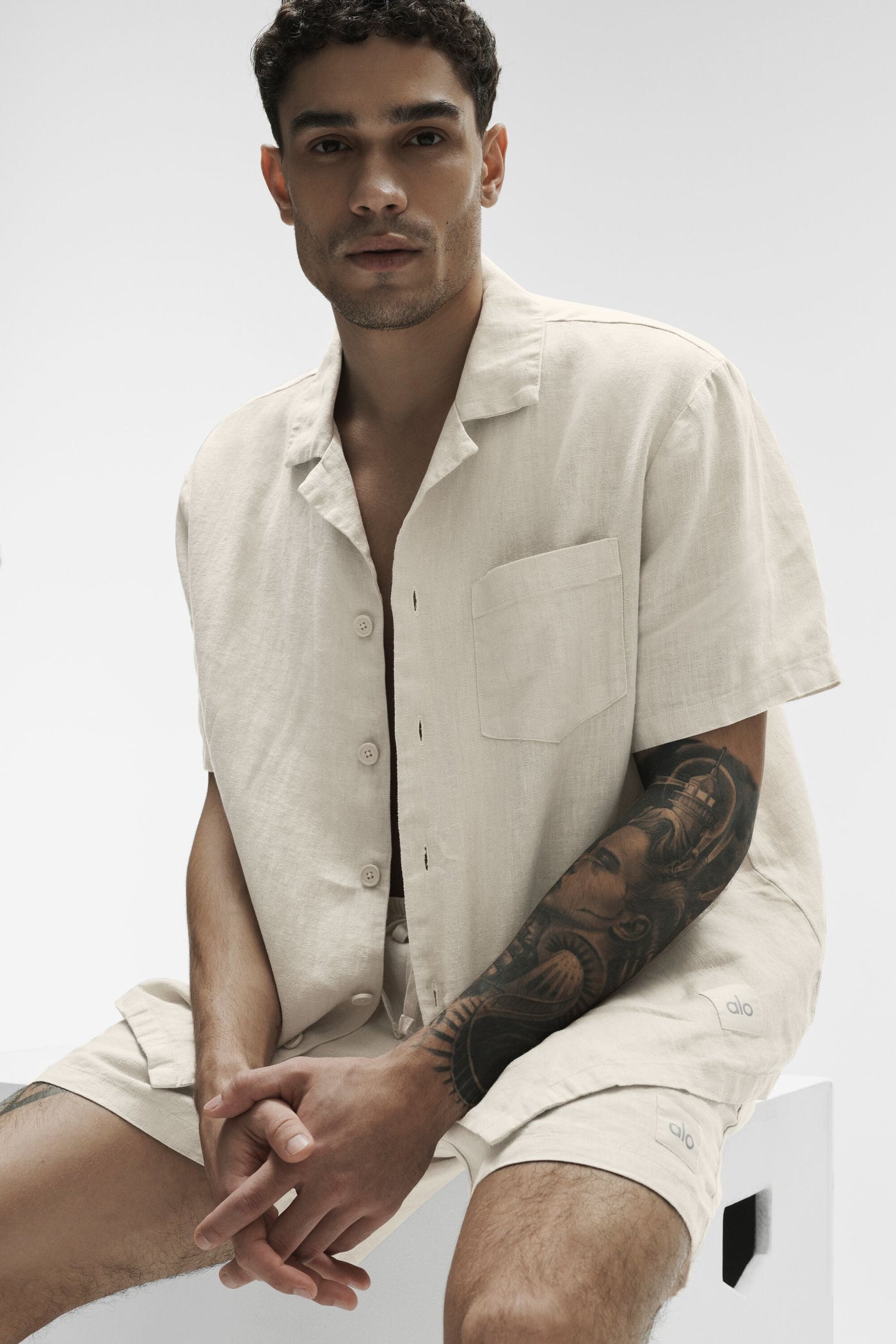 Chemise Manches Courtes Linen Days - Bone