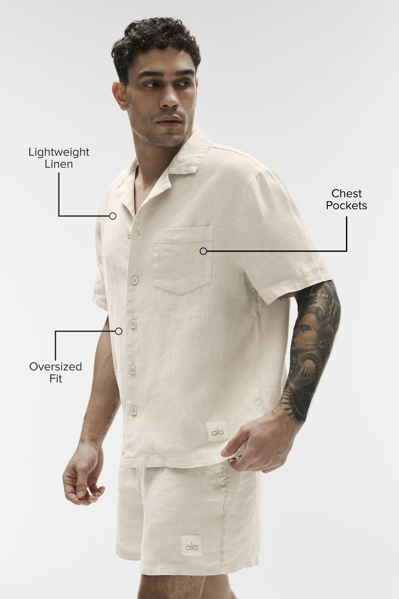 Chemise Manches Courtes Linen Days - Bone