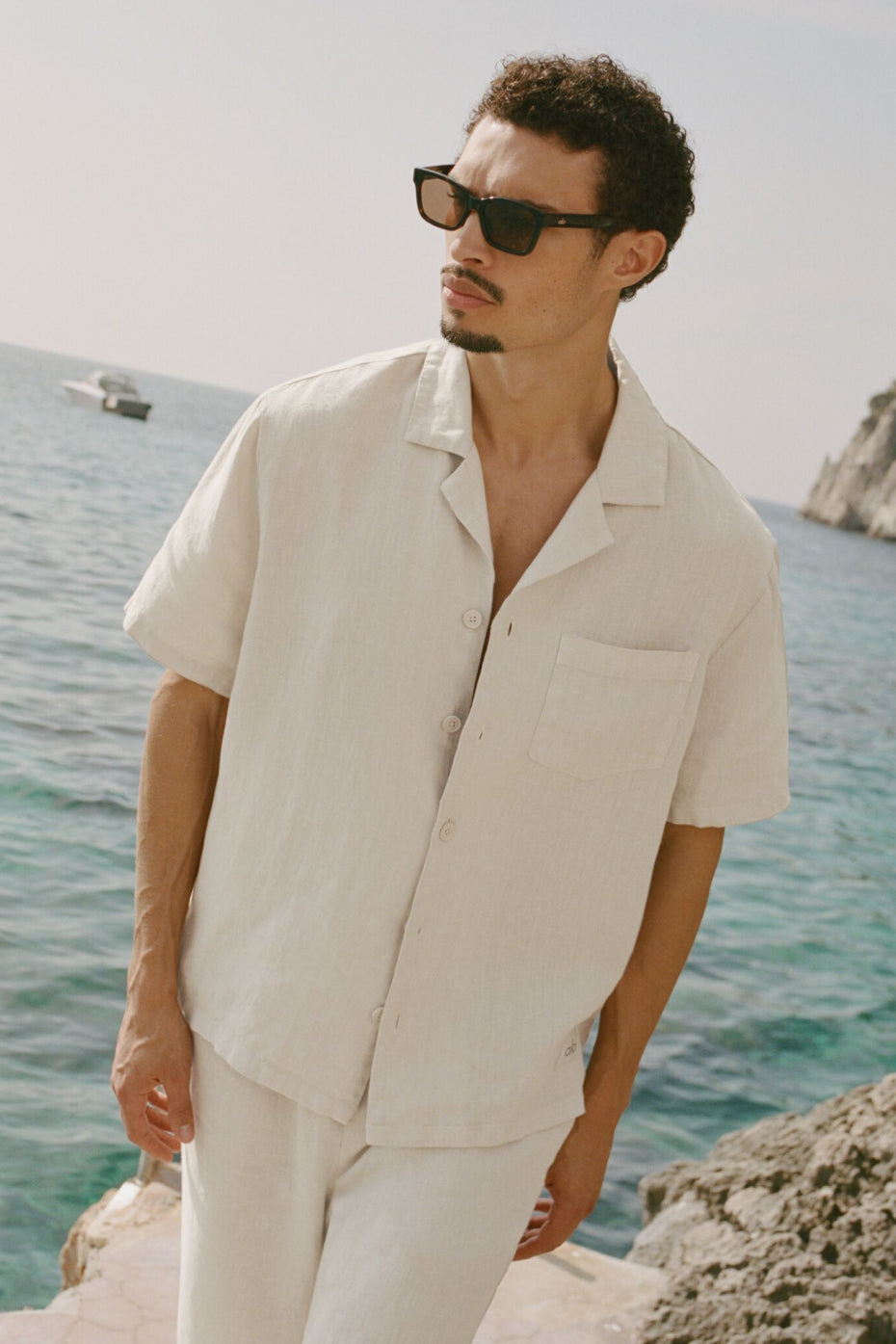 Chemise Manches Courtes Linen Days - Bone