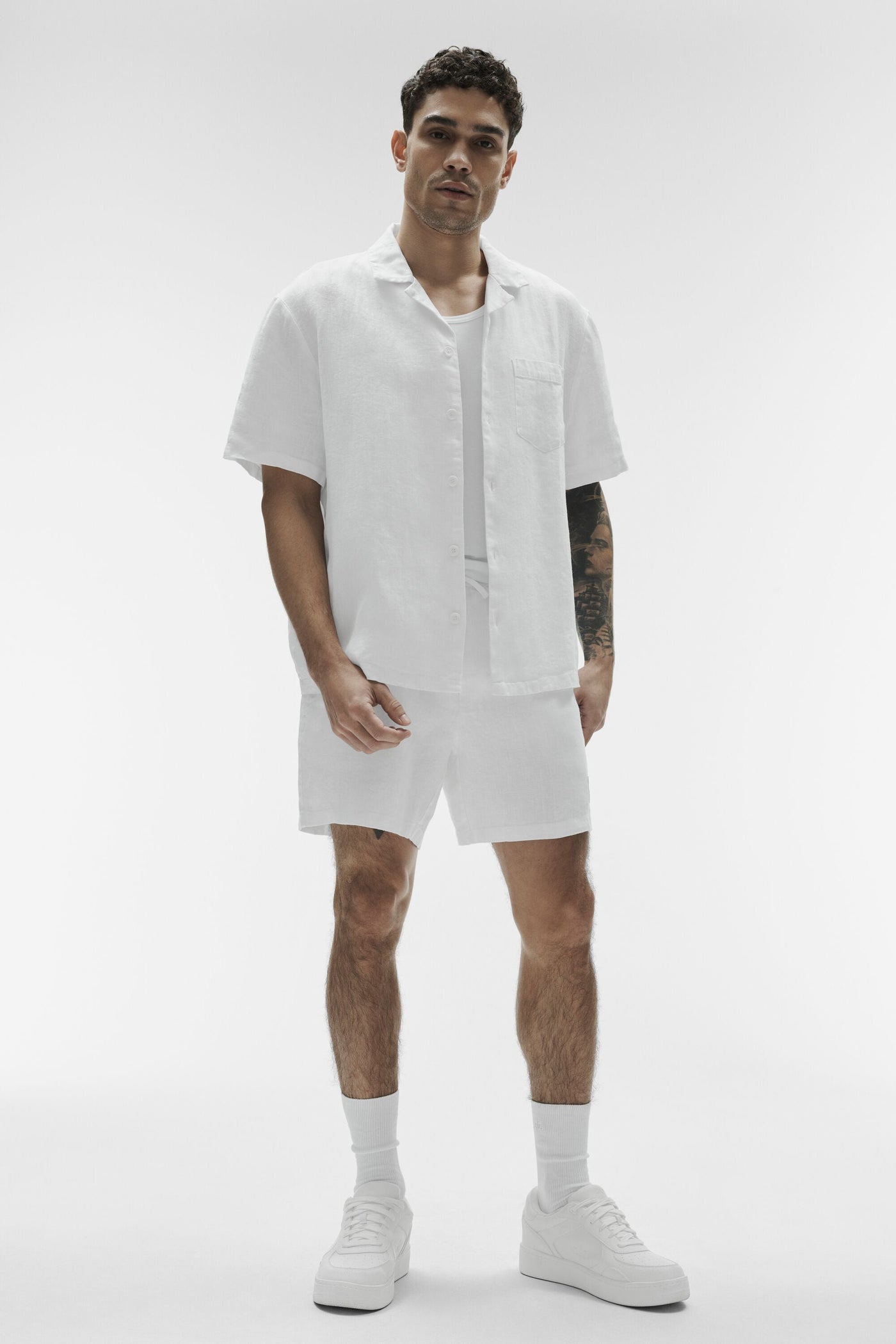 Chemise Manches Courtes Linen Days - Blanc