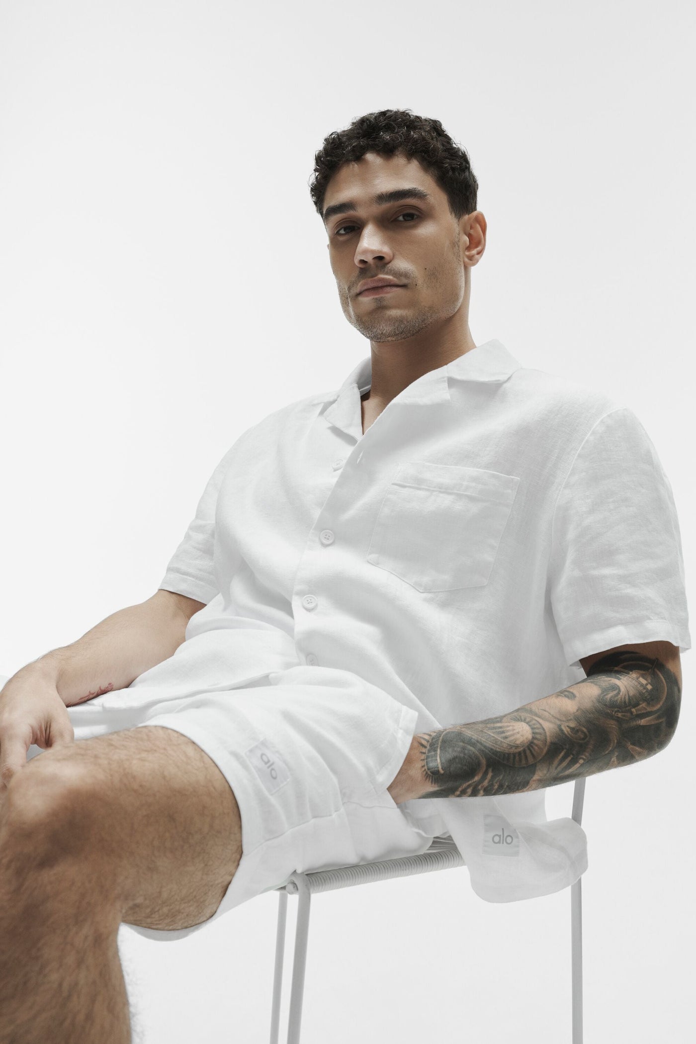 Chemise Manches Courtes Linen Days - Blanc