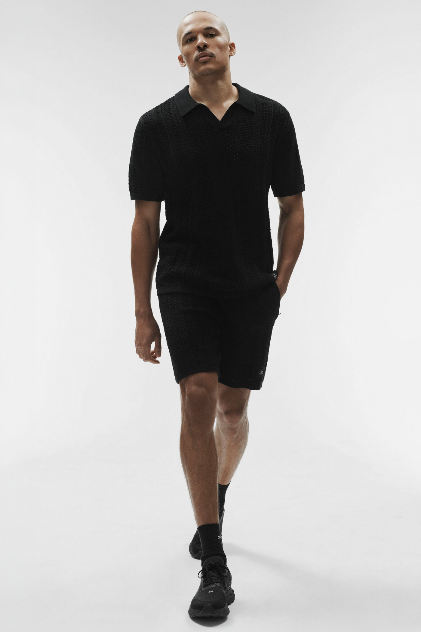 Polo Manches Courtes En Maille Coastline - Noir
