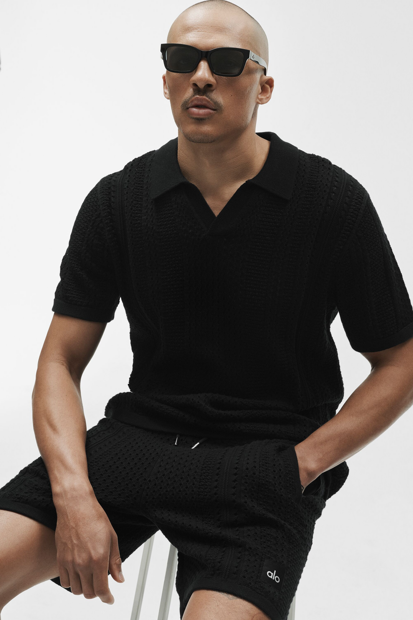 Polo Manches Courtes En Maille Coastline - Noir