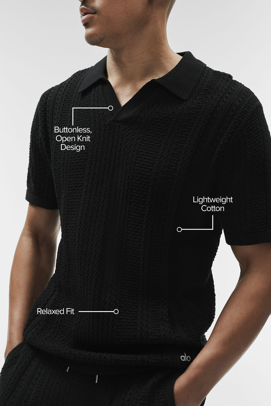 Polo Manches Courtes En Maille Coastline - Noir