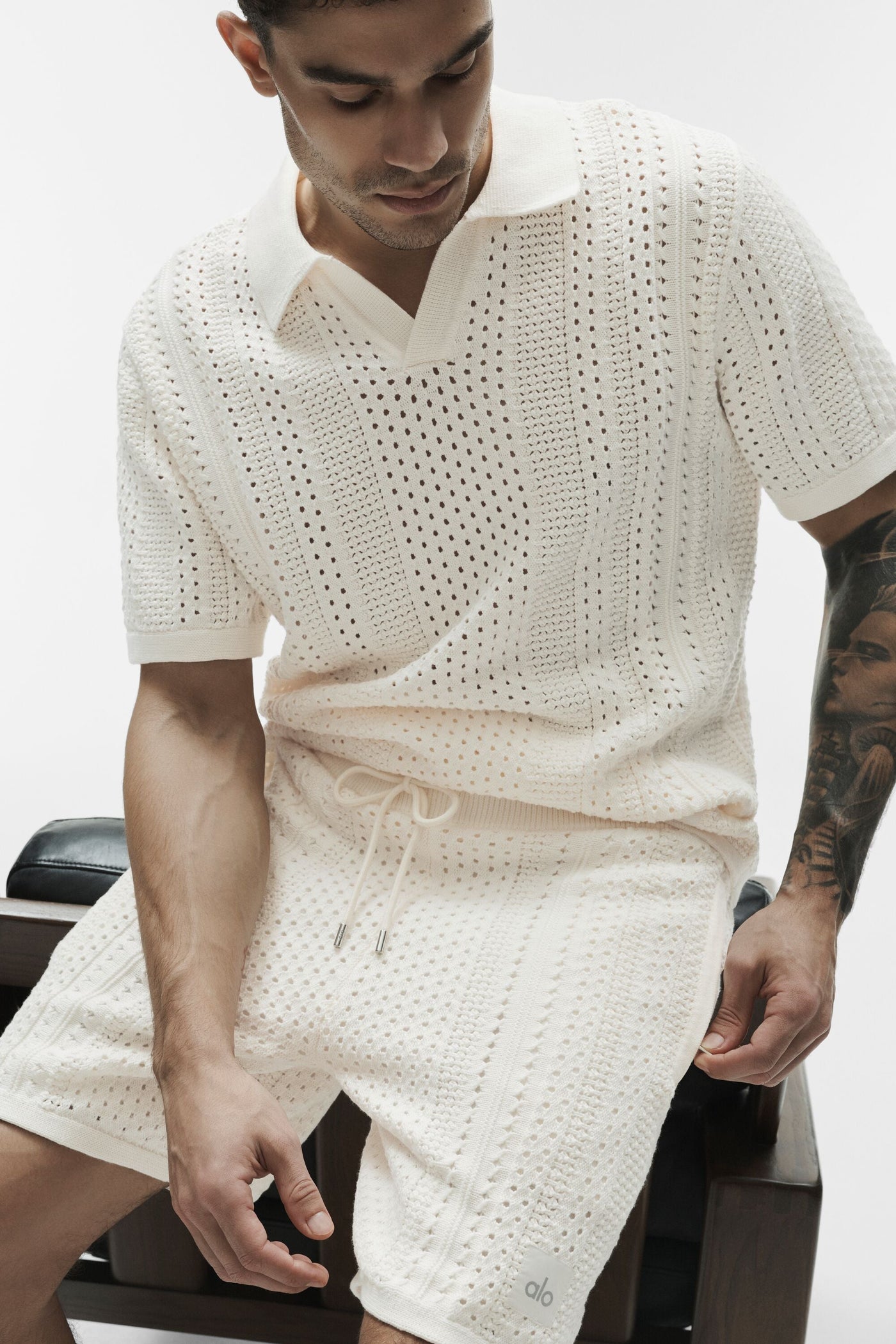 Polo Manches Courtes En Maille Coastline - Ivory