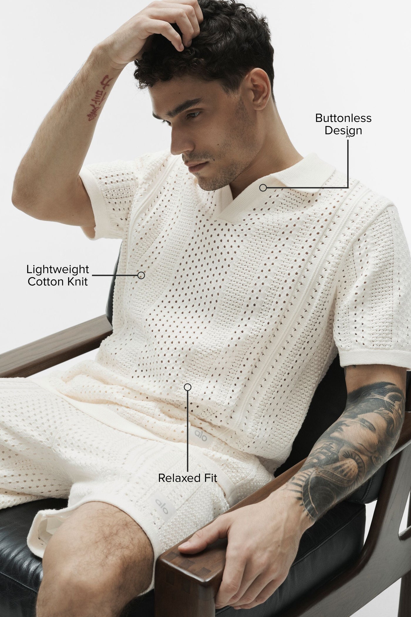 Polo Manches Courtes En Maille Coastline - Ivory