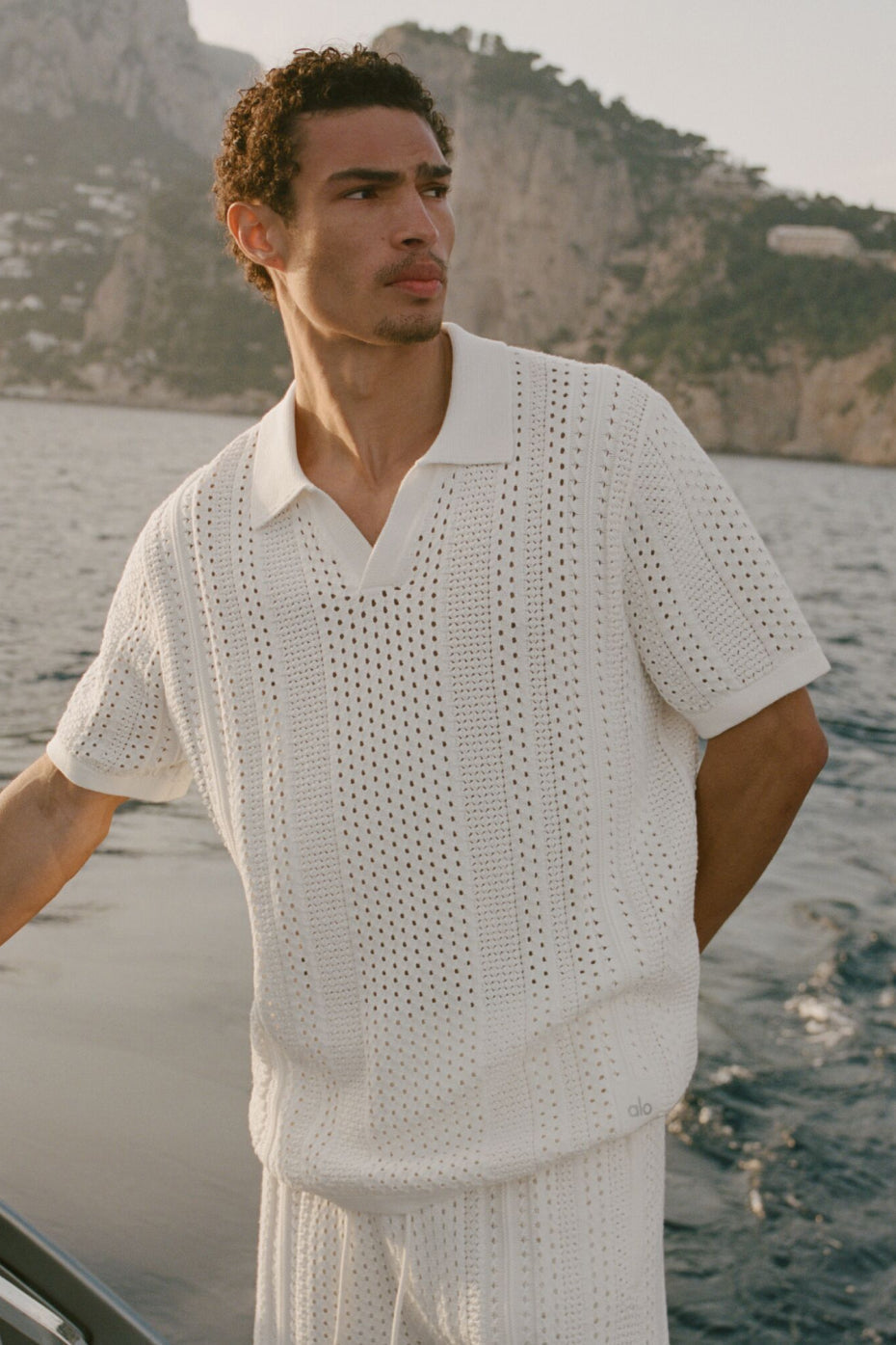 Polo Manches Courtes En Maille Coastline - Ivory