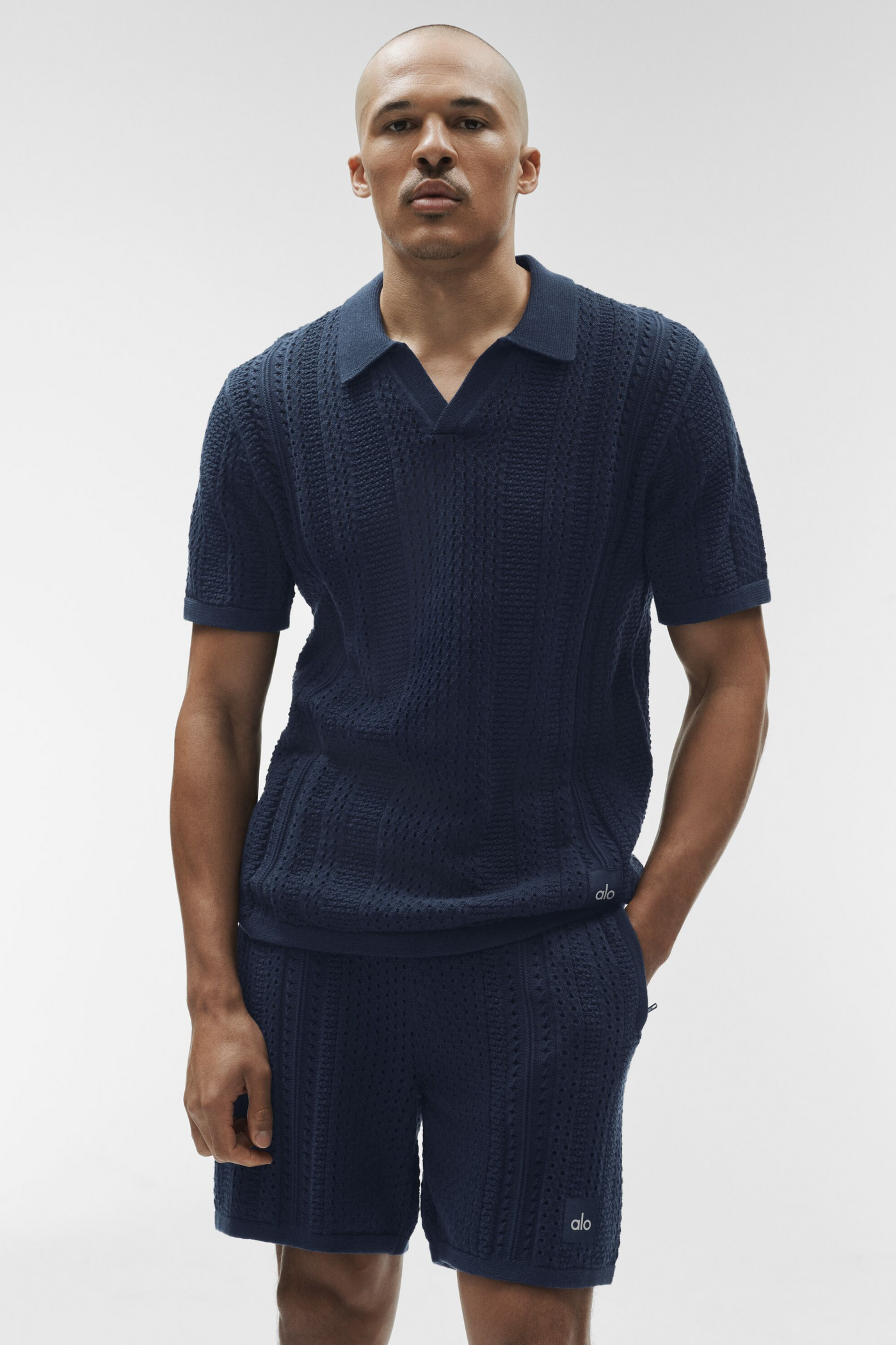 Polo Manches Courtes En Maille Coastline - Navy