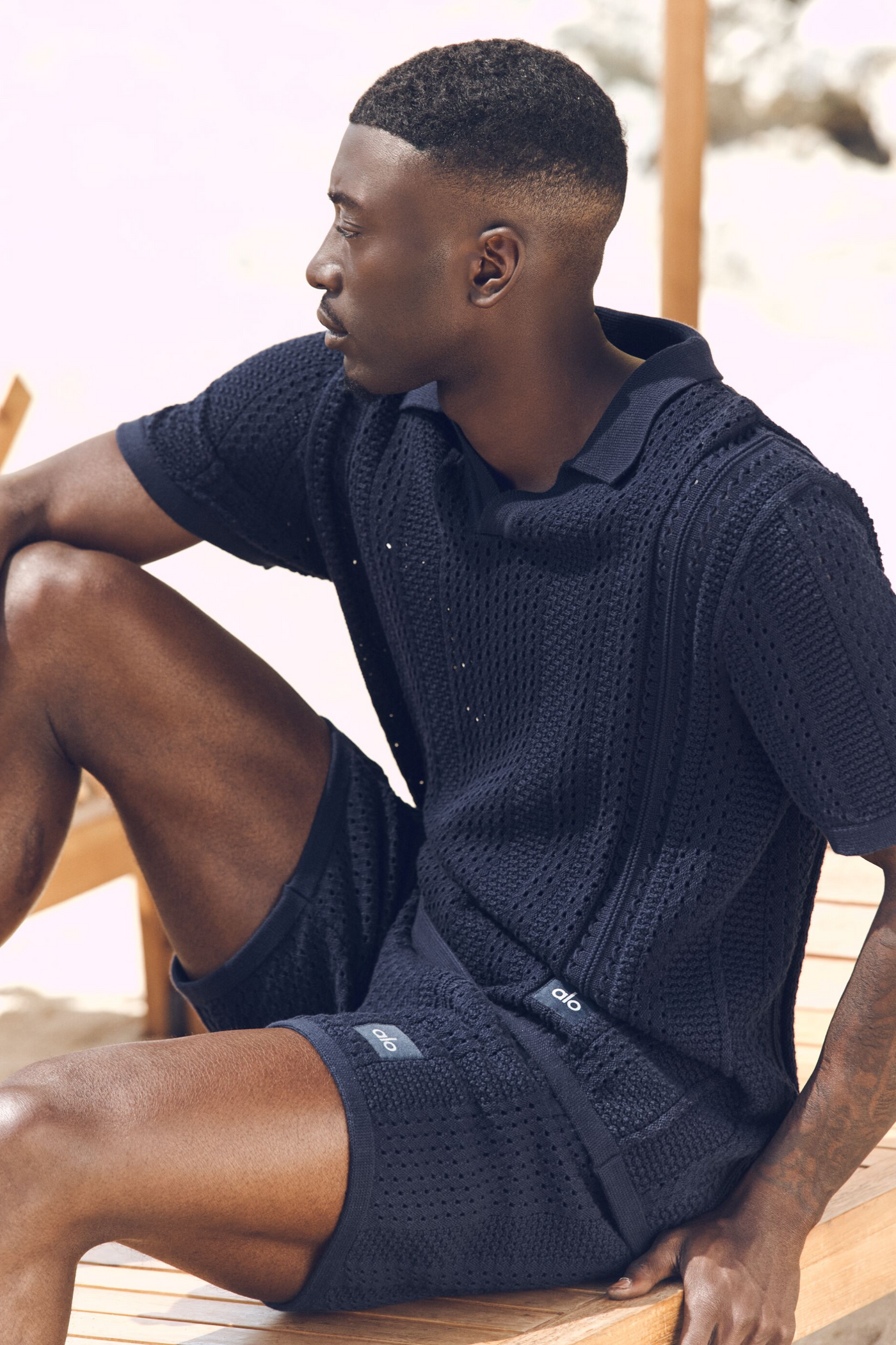 Polo Manches Courtes En Maille Coastline - Navy