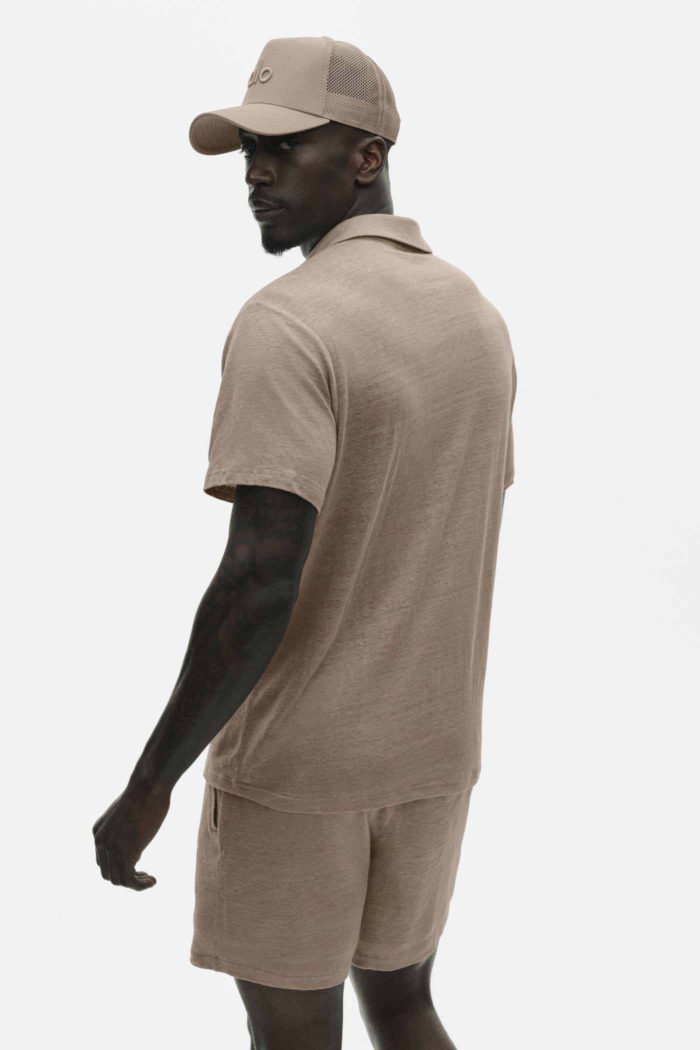 Polo Manches Courtes En Jersey De Lin Coastal - Gravel