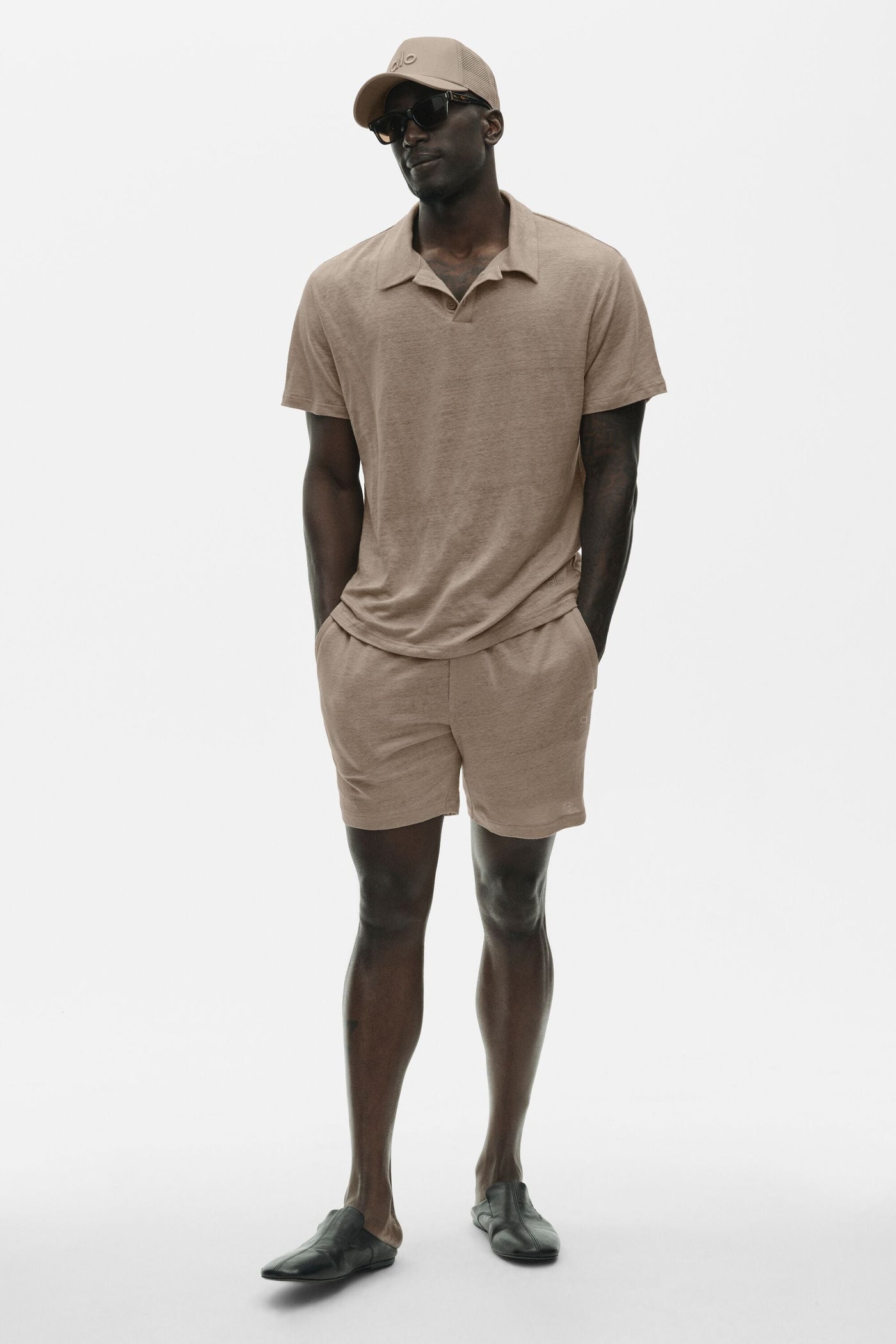 Polo Manches Courtes En Jersey De Lin Coastal - Gravel