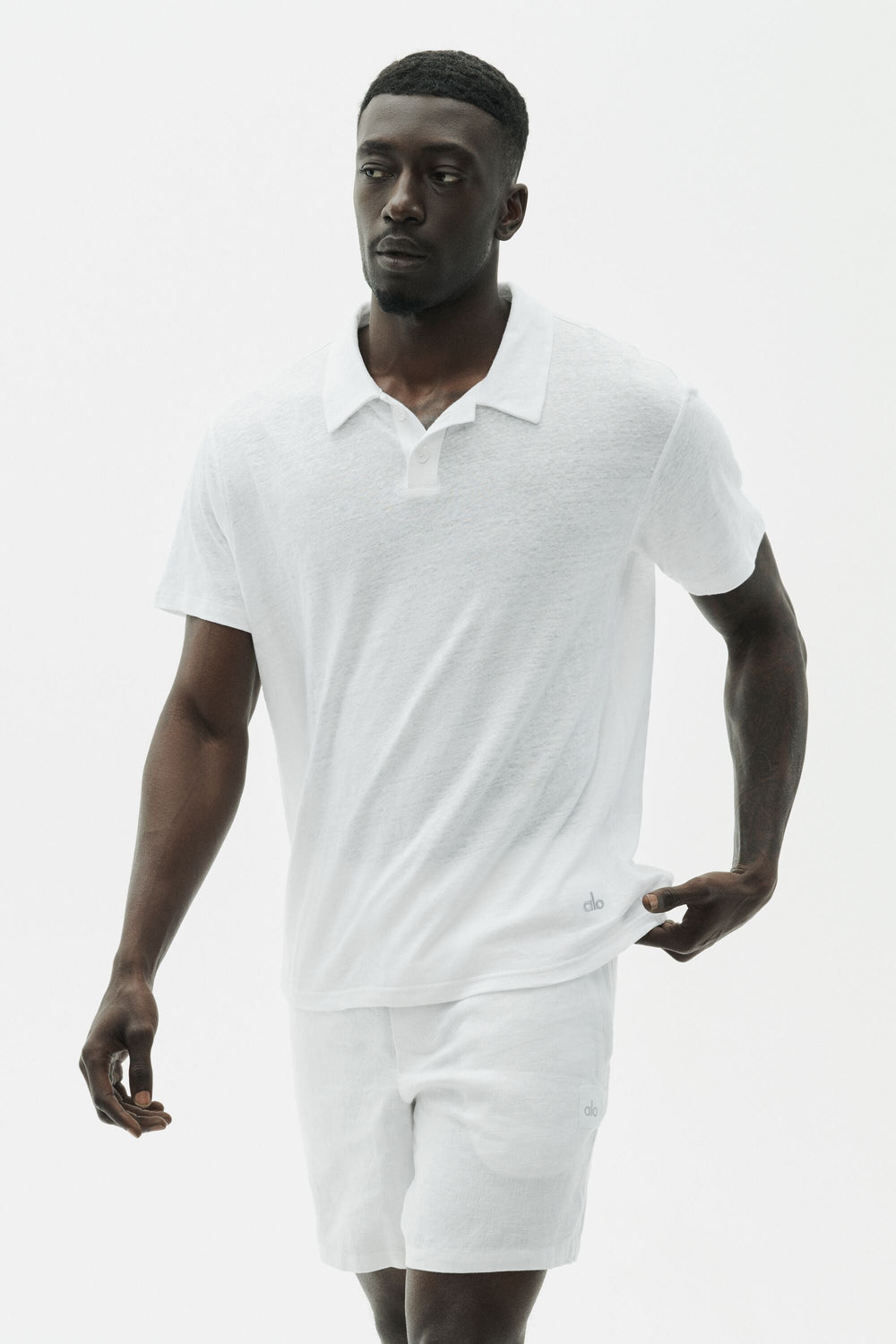 Polo Manches Courtes En Jersey De Lin Coastal - Blanc
