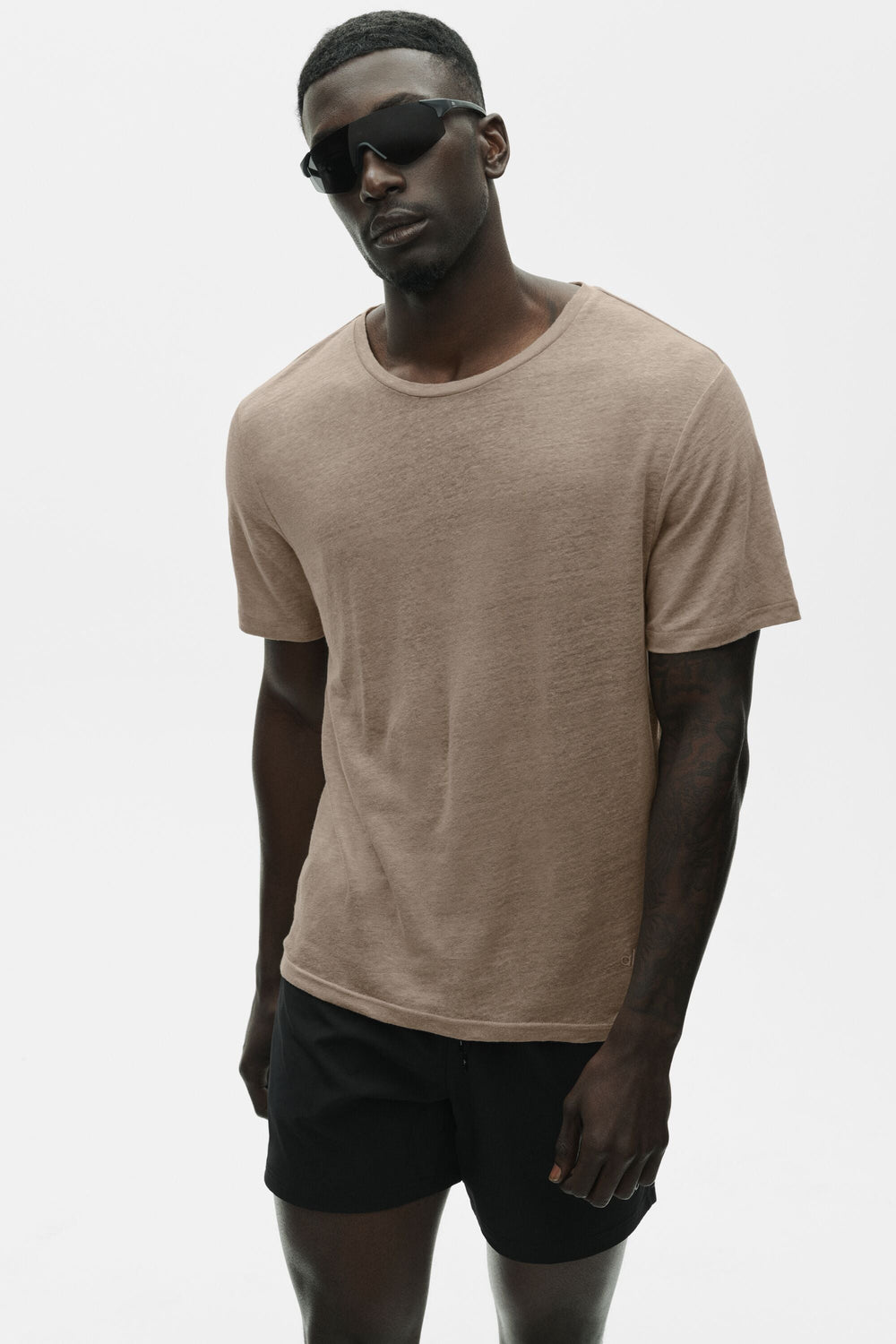 T-Shirt Manches Courtes En Jersey De Lin Coastal - Gravel