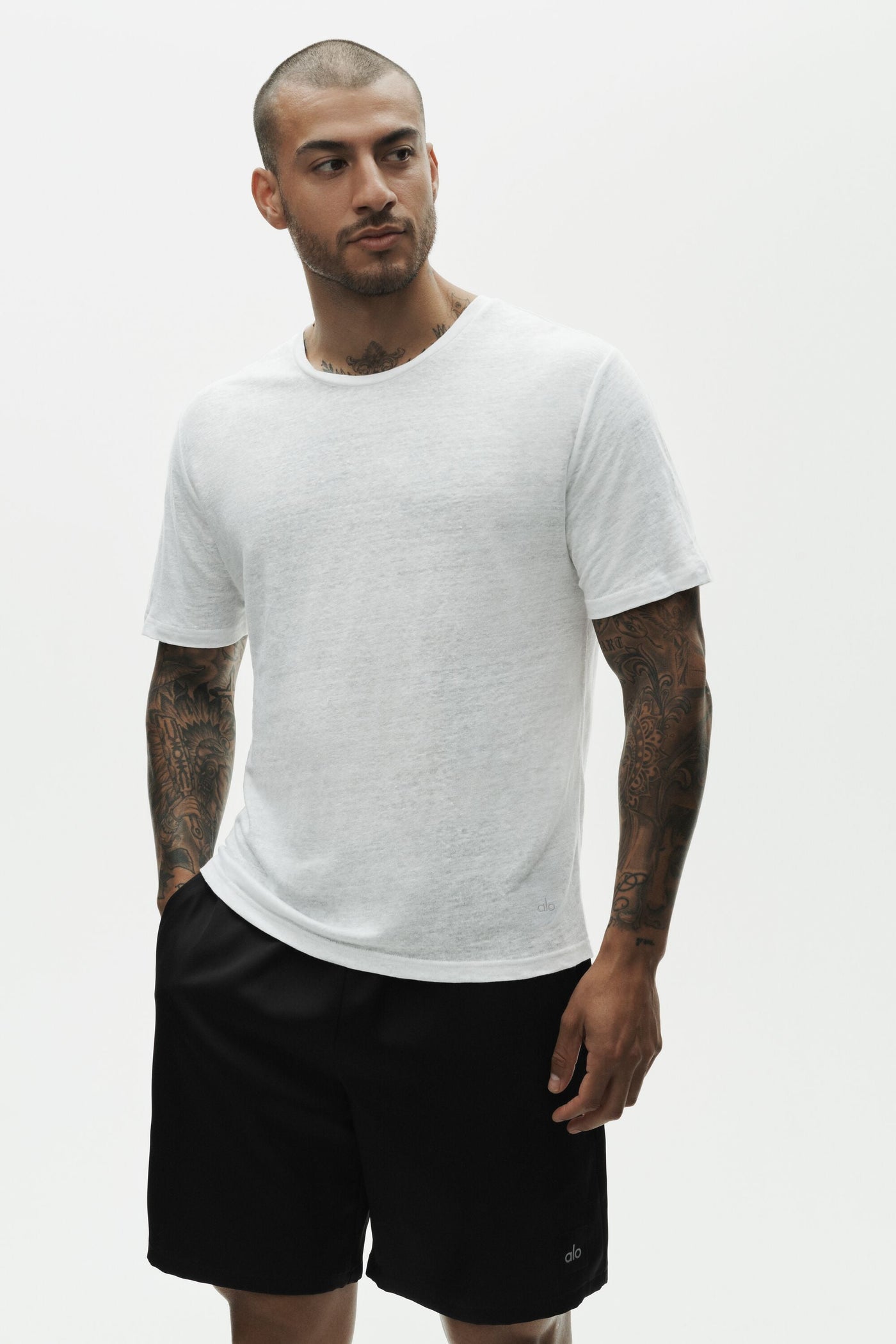 T-Shirt Manches Courtes En Jersey De Lin Coastal - Blanc