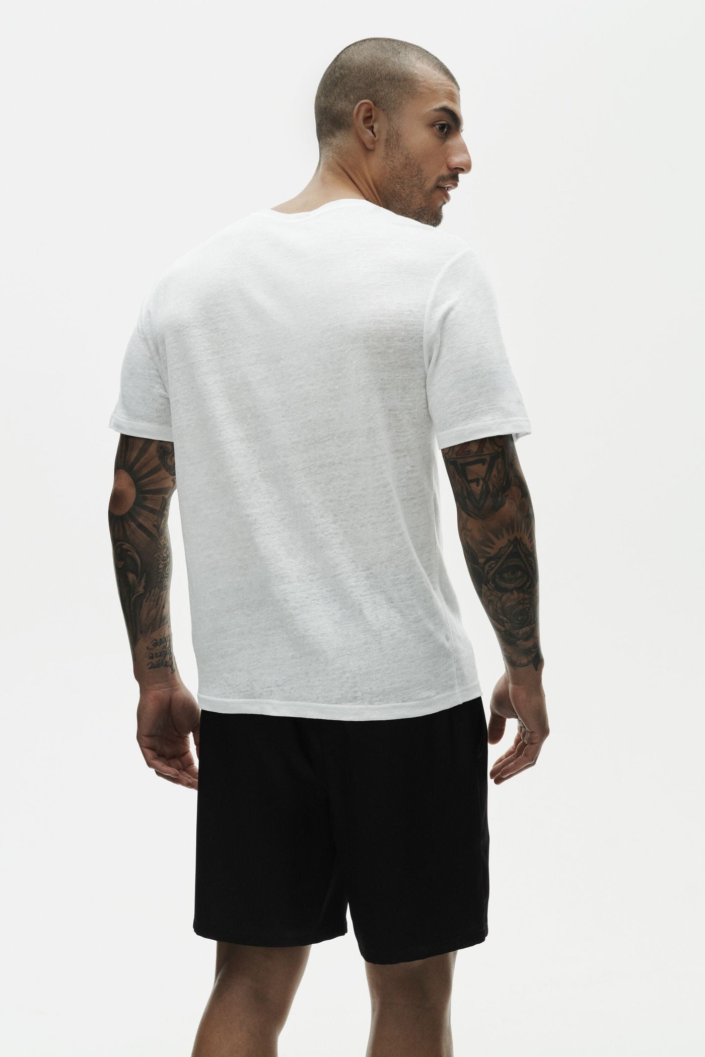 T-Shirt Manches Courtes En Jersey De Lin Coastal - Blanc