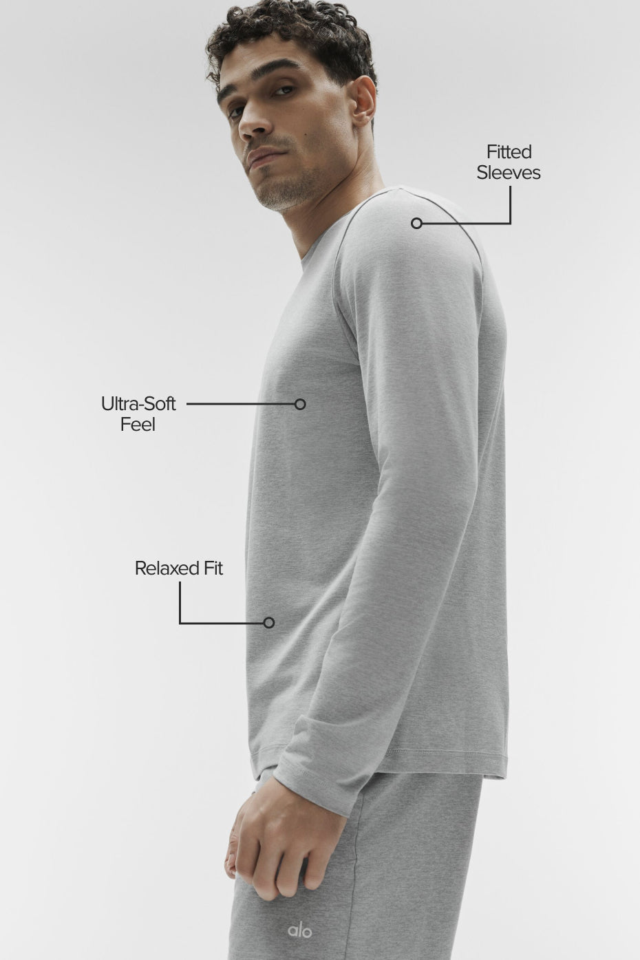 Haut Manches Longues À Col Ras-Du-Cou Conquer Reform - Athletic Heather Grey