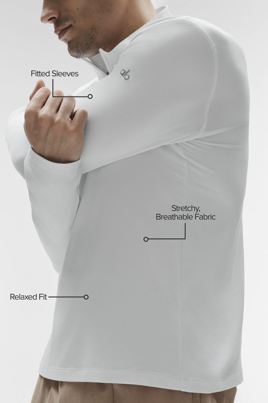 Conquer Manches longues 1/4 Zip Reform - Blanc