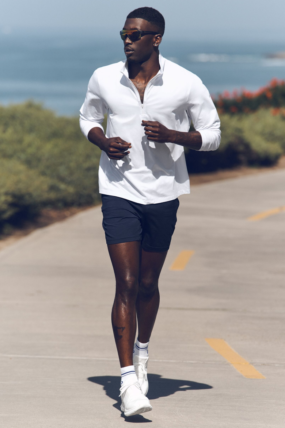 Conquer Manches longues 1/4 Zip Reform - Blanc