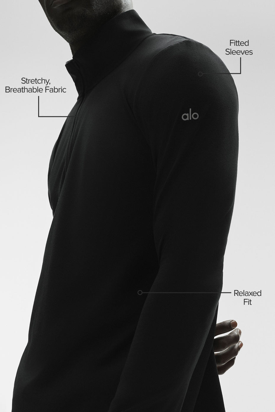 Conquer Manches longues 1/4 Zip Reform - Noir