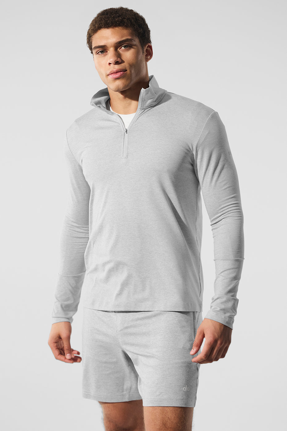 Conquer Manches longues 1/4 Zip Reform - Athletic Heather Grey