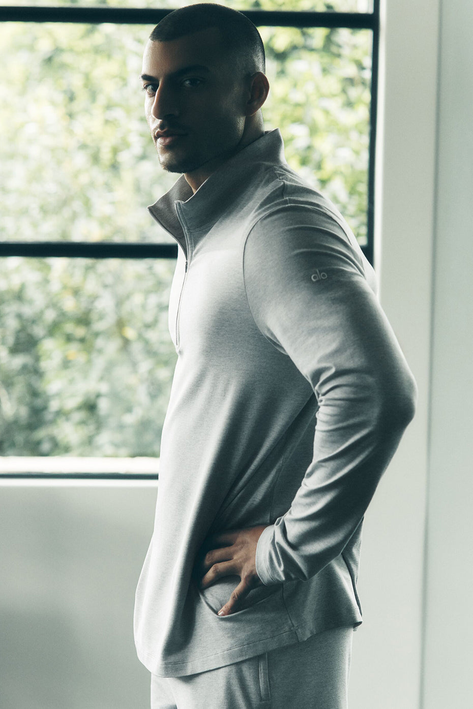 Conquer Manches longues 1/4 Zip Reform - Athletic Heather Grey