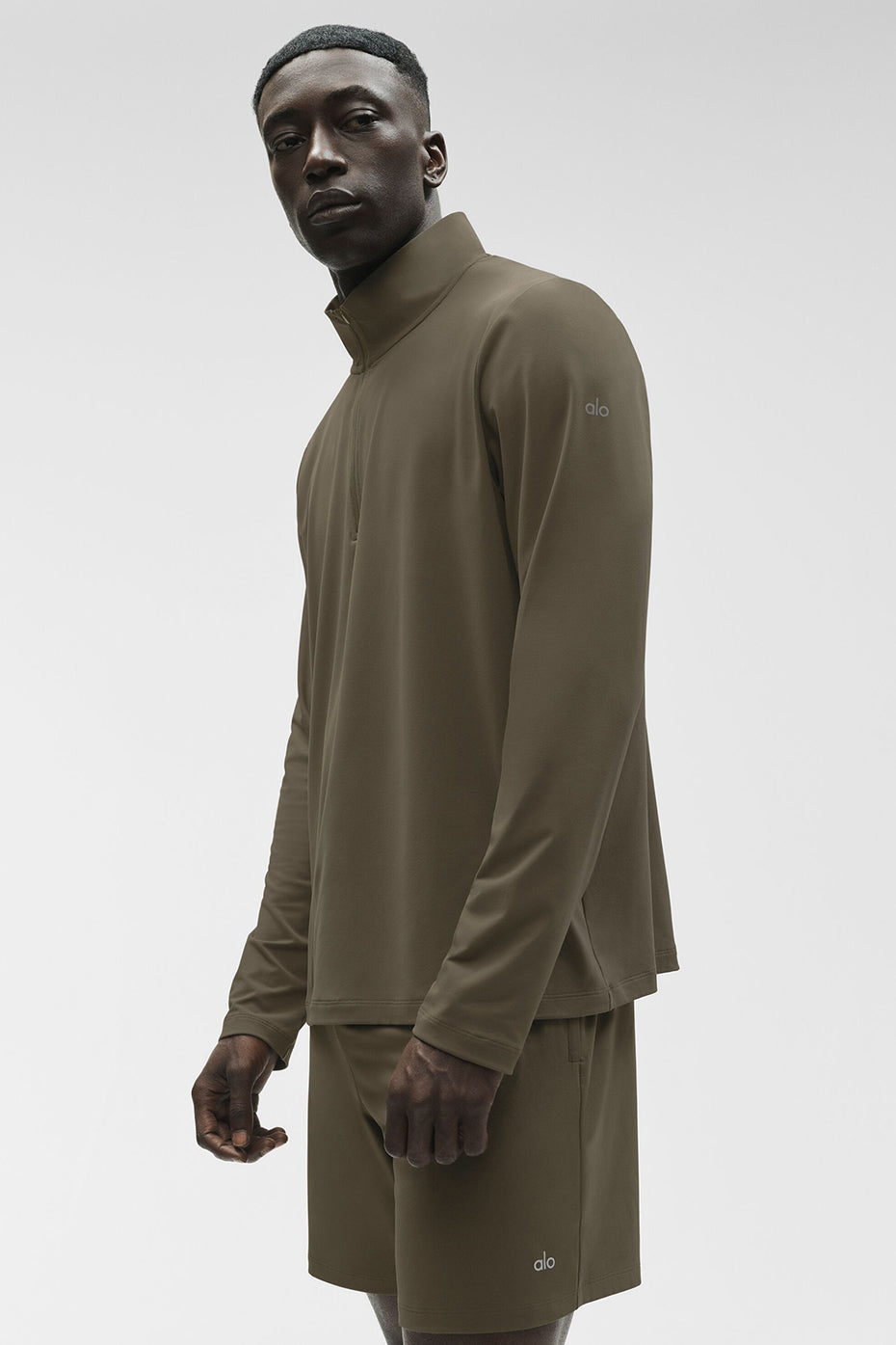 Conquer Manches longues 1/4 Zip Reform - Olive Tree