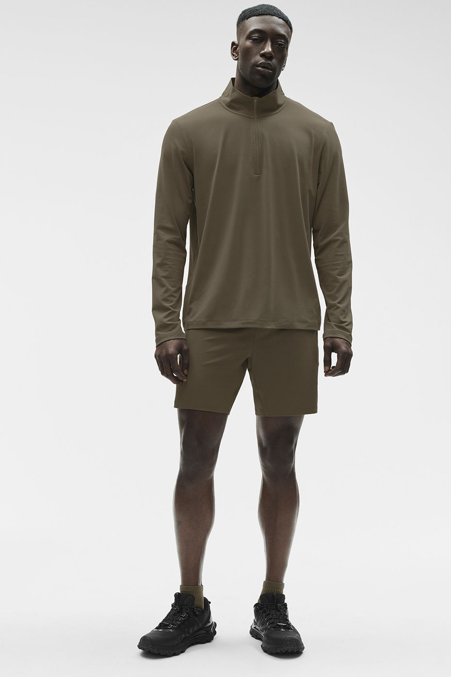 Conquer Manches longues 1/4 Zip Reform - Olive Tree