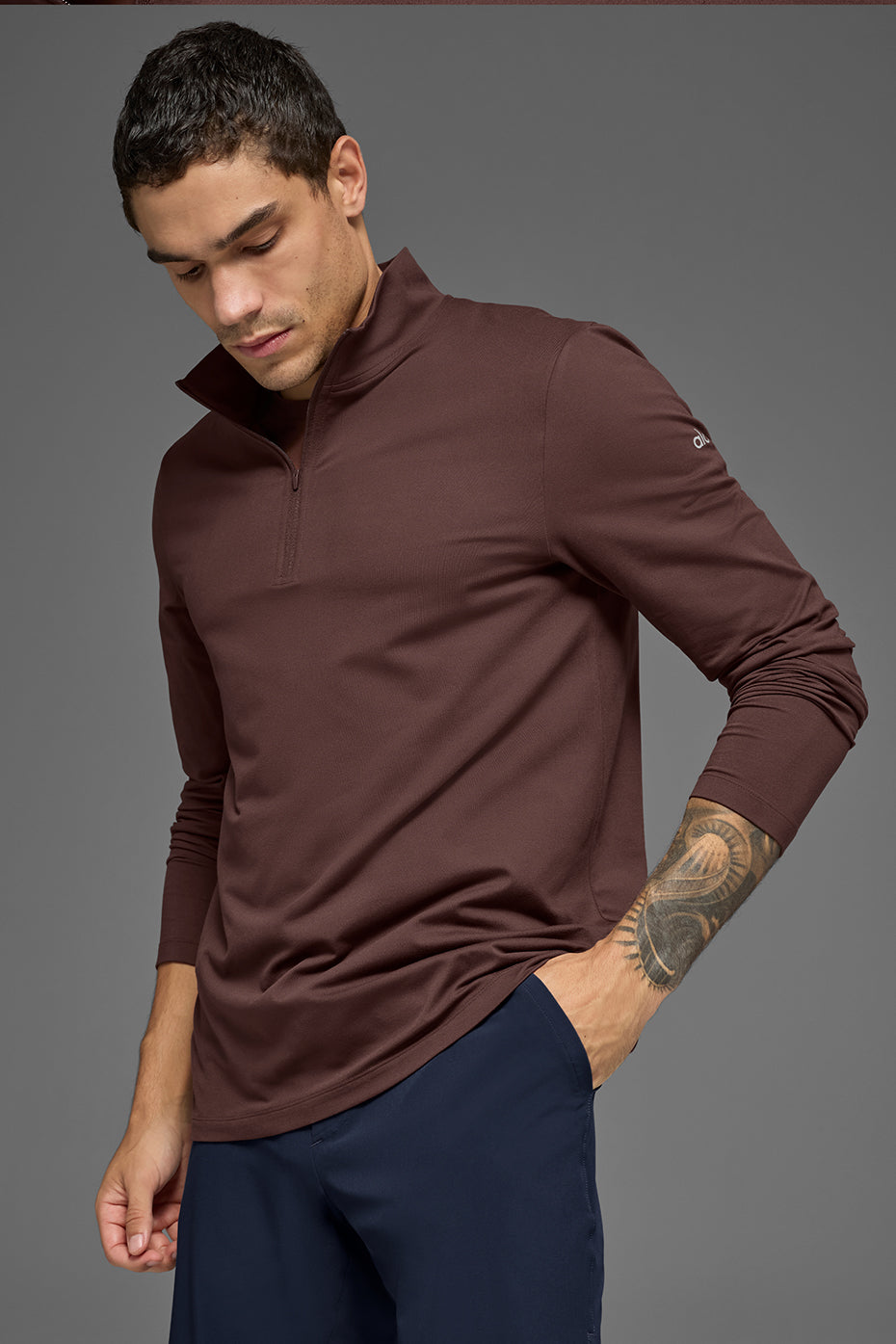 Conquer Chandail 1/4 Zip Reform - Brownstone