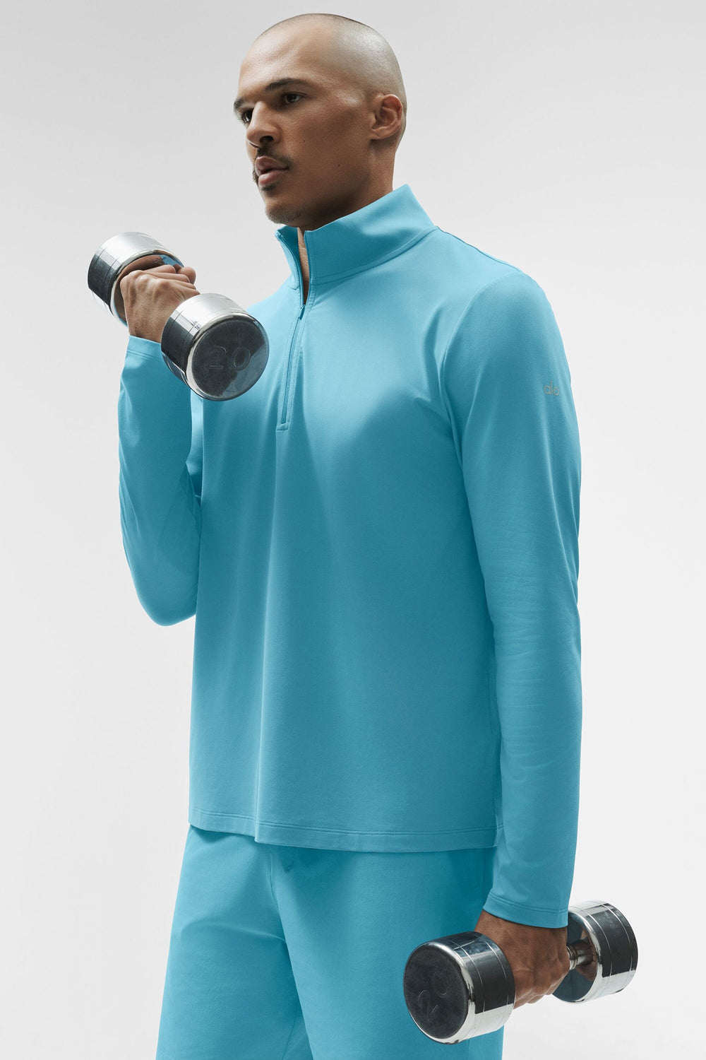 Conquer Manches longues 1/4 Zip Reform - Blue Breeze