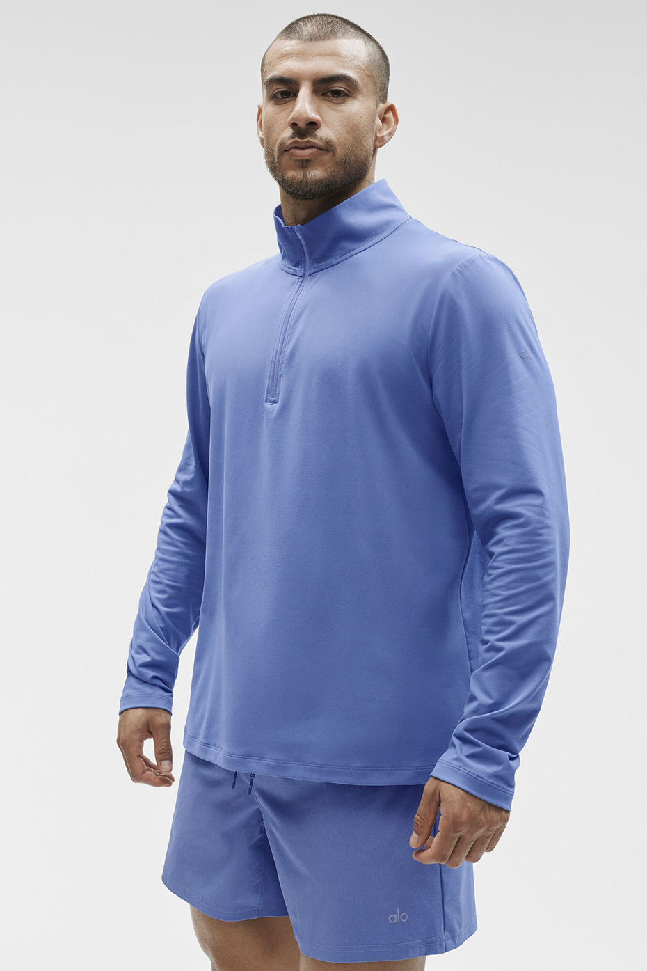 Conquer Manches longues 1/4 Zip Reform - Bleu Provence