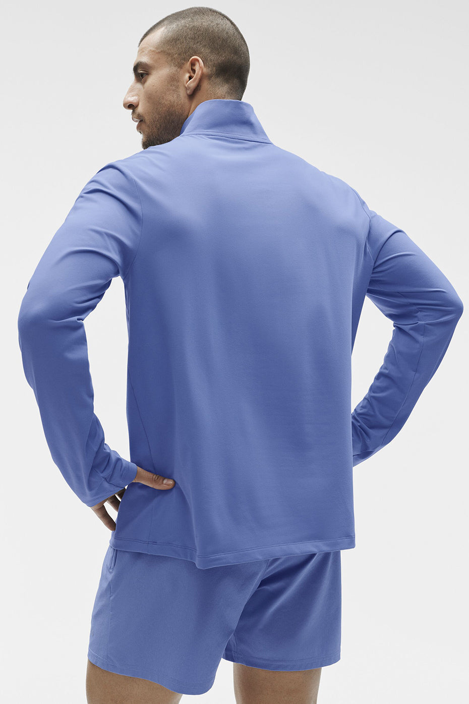 Conquer Manches longues 1/4 Zip Reform - Bleu Provence