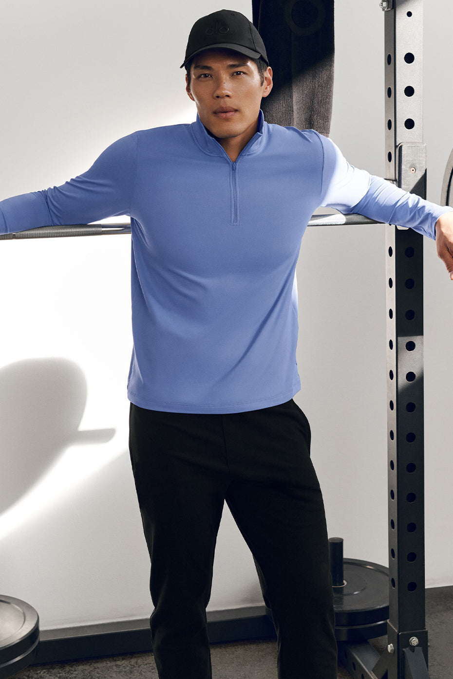 Conquer Manches longues 1/4 Zip Reform - Bleu Provence