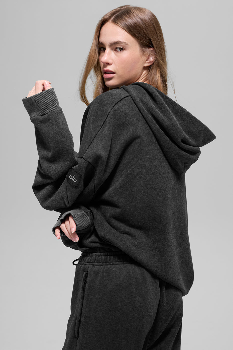 Sweat À Capuche Effet Délavé Chill Vintage - Black Wash