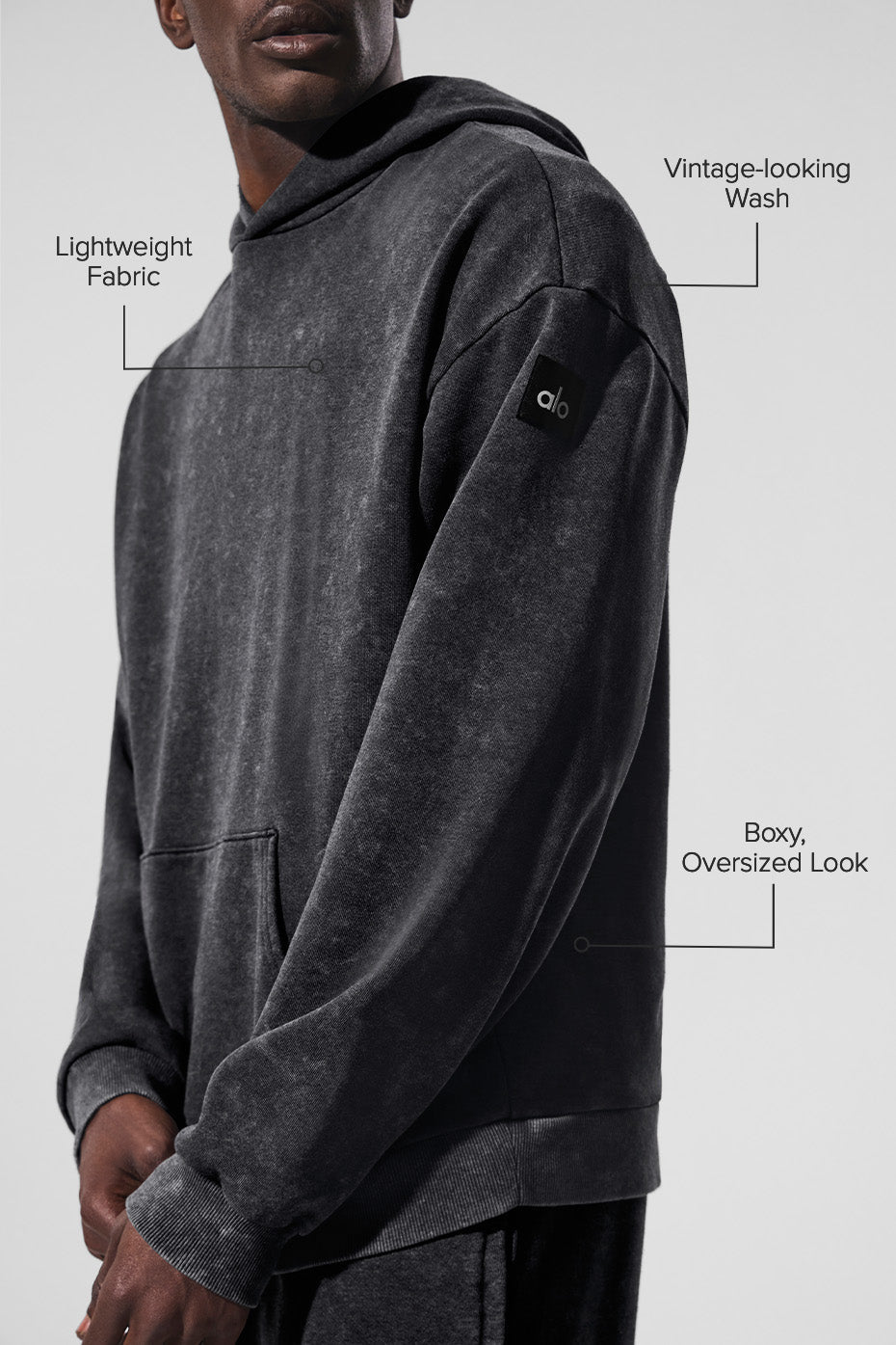 Sweat À Capuche Effet Délavé Chill Vintage - Black Wash