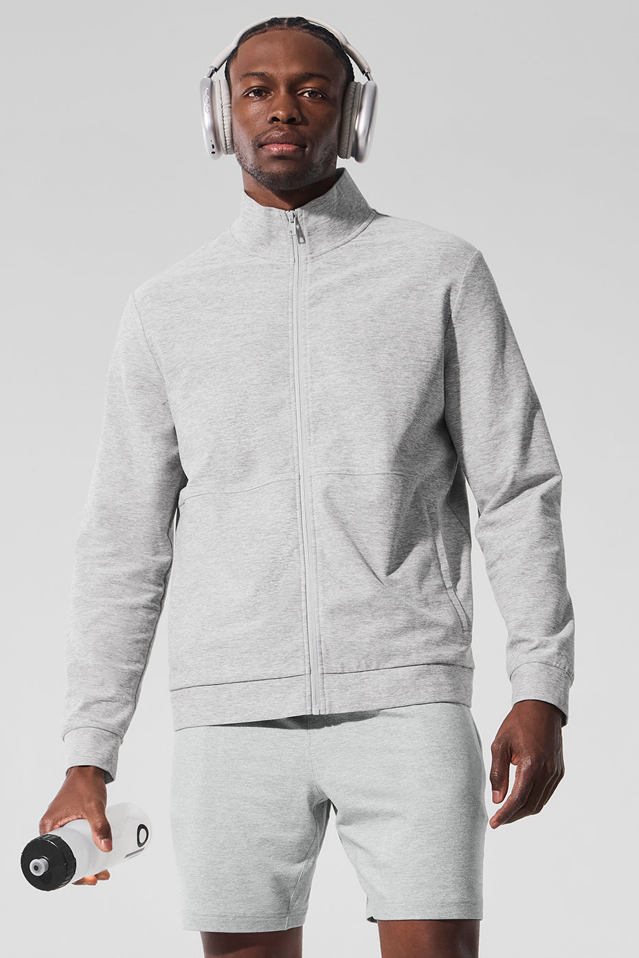 Haut zippé À Col Montant Conquer Max - Athletic Heather Grey