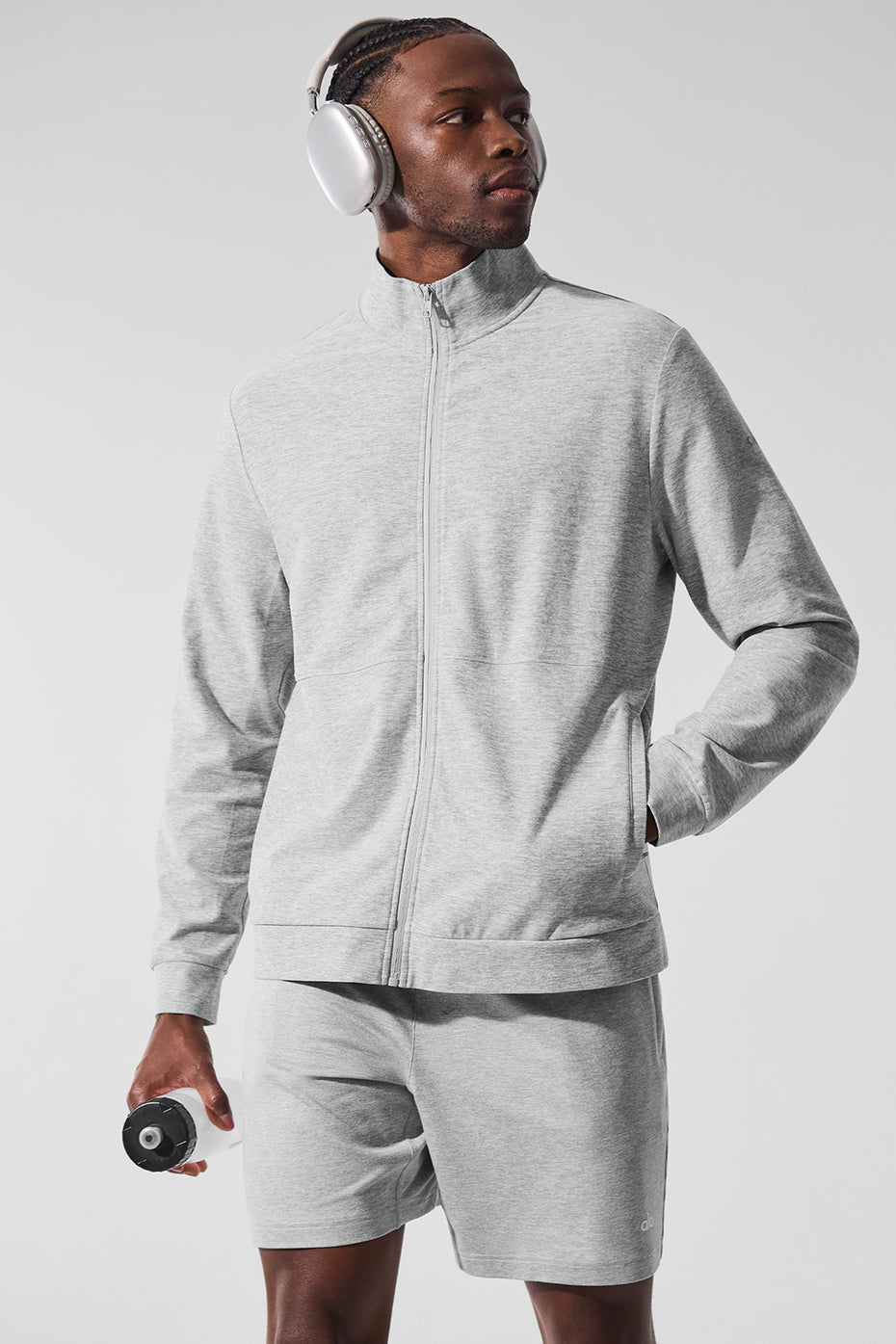 Haut zippé À Col Montant Conquer Max - Athletic Heather Grey
