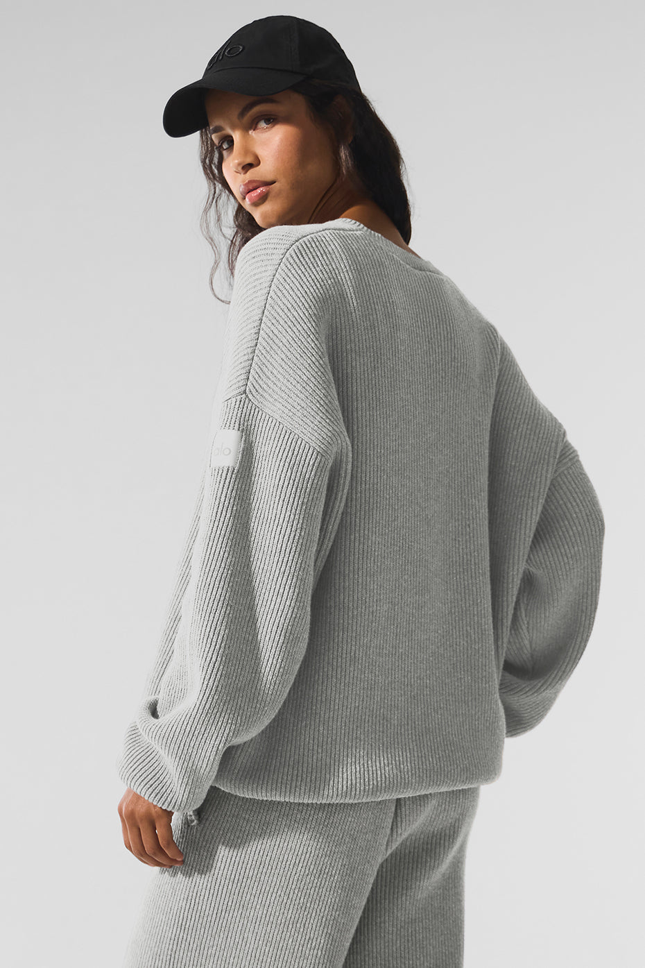 Sweat Col Ras-Du-Cou En Maille Côtelée Domain - Athletic Heather Grey