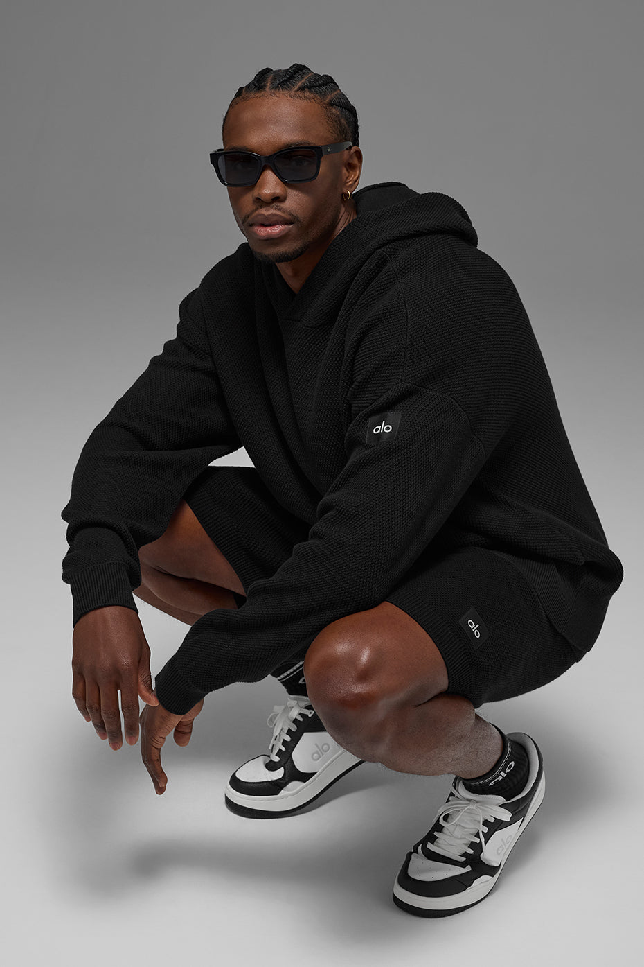 Sweat À Capuche En Maille Sports Club - Noir