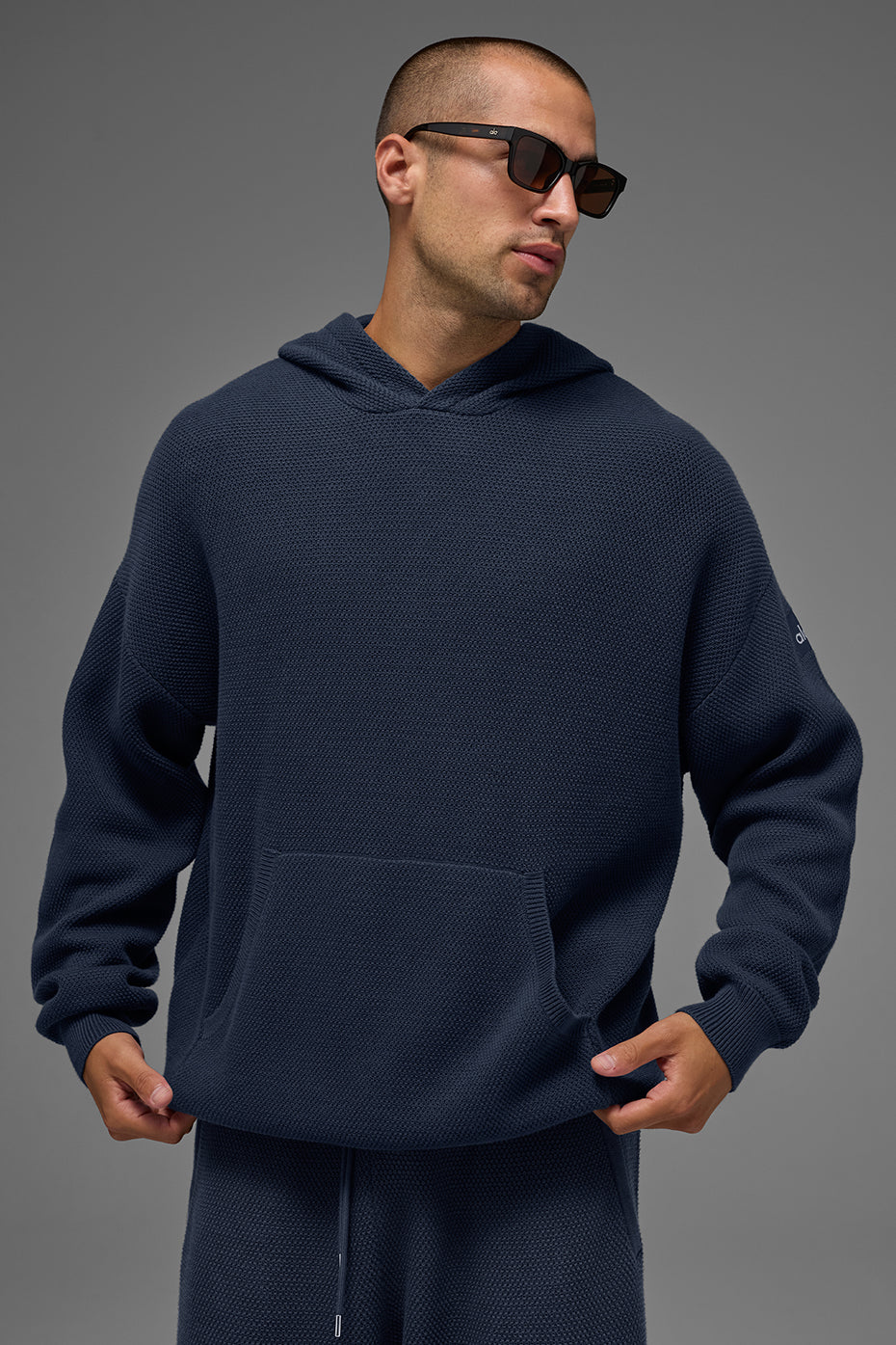 Sweat À Capuche En Maille Sports Club - Navy
