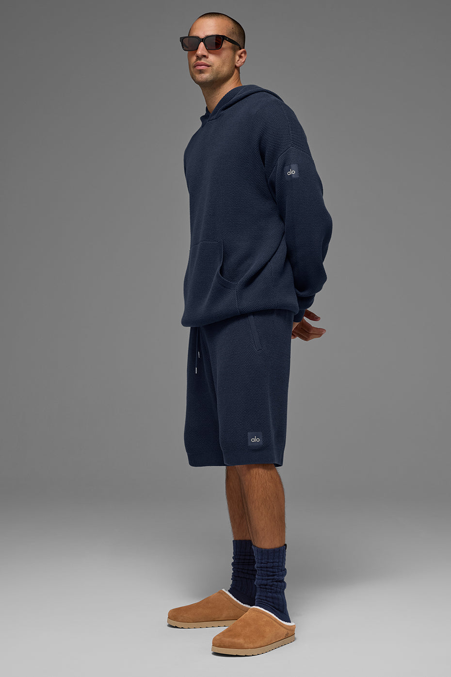 Sweat À Capuche En Maille Sports Club - Navy