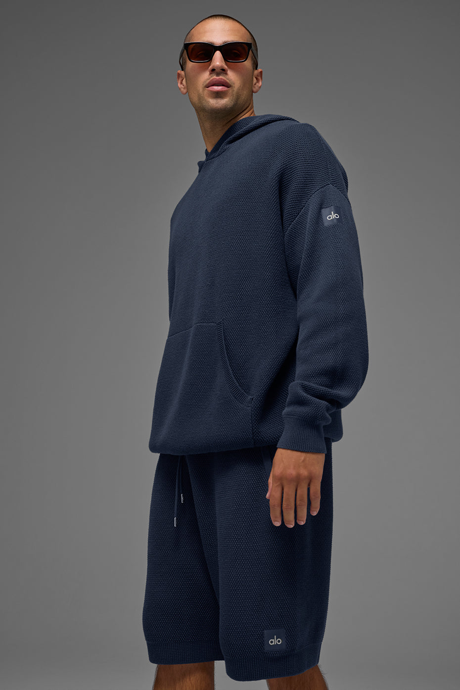 Sweat À Capuche En Maille Sports Club - Navy