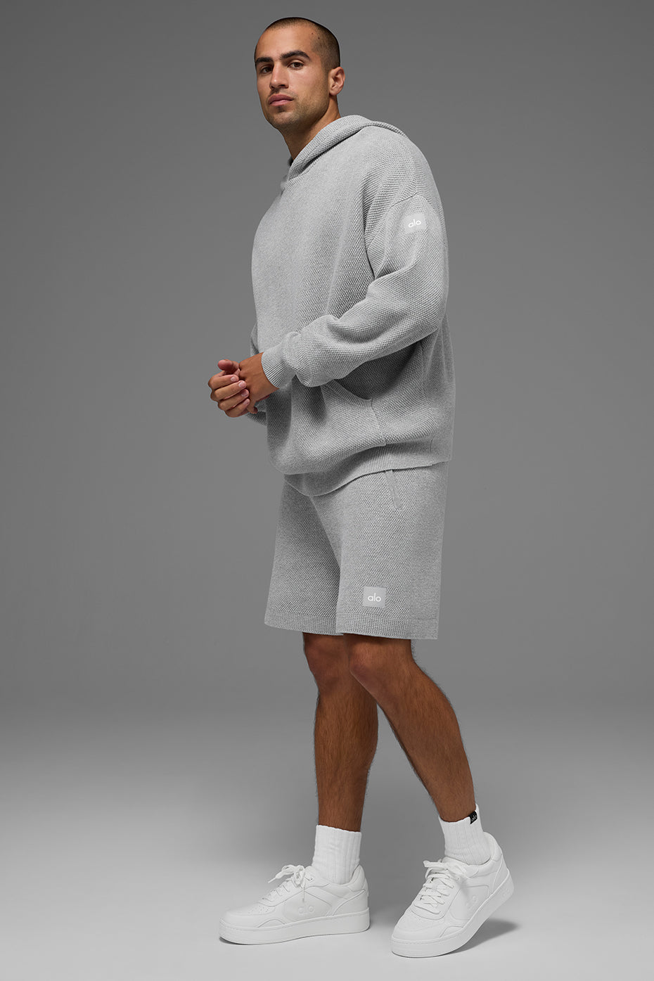 Sweat À Capuche En Maille Sports Club - Athletic Heather Grey