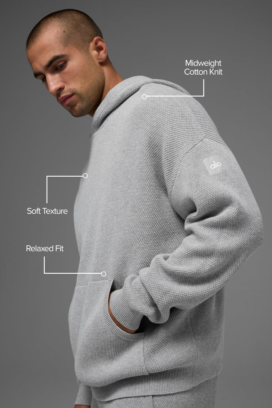 Sweat À Capuche En Maille Sports Club - Athletic Heather Grey