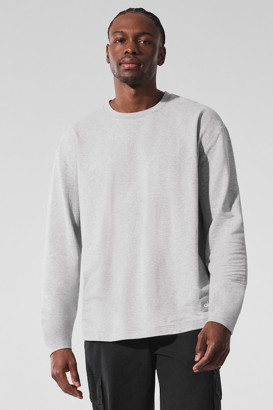 Haut Manches Longues Double Take À Col Ras-Du-Cou - Athletic Heather Grey