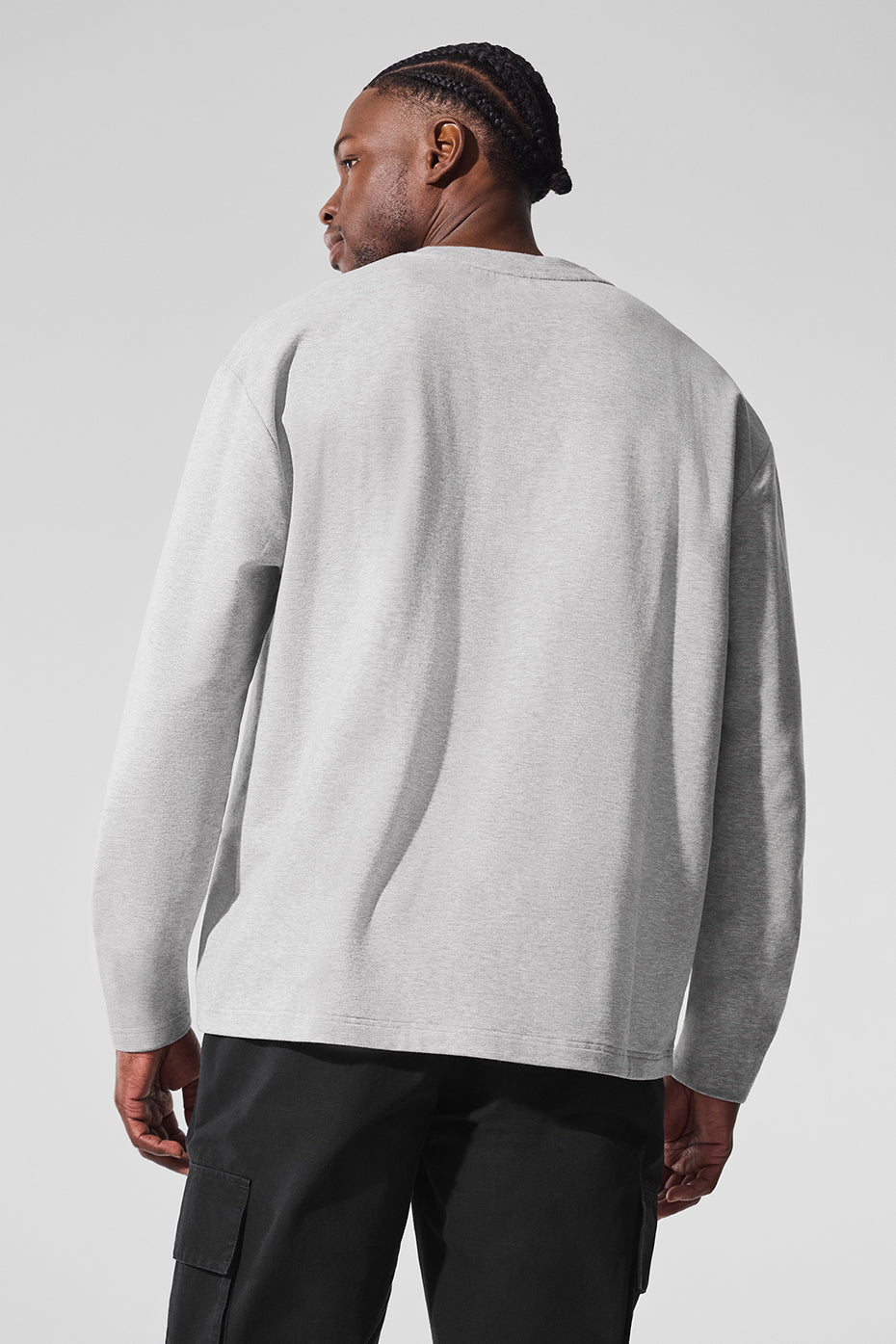 Haut Manches Longues Double Take À Col Ras-Du-Cou - Athletic Heather Grey