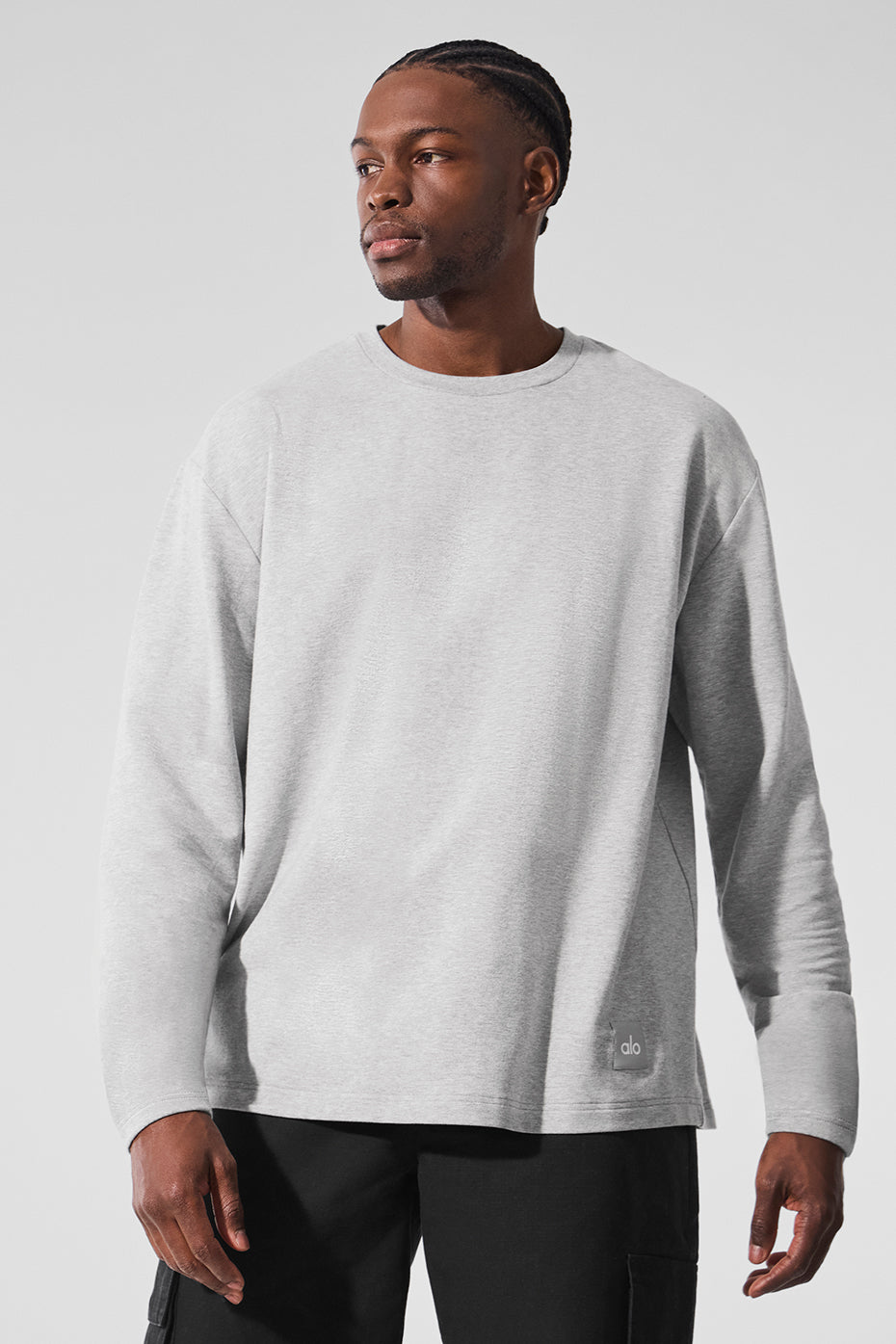 Haut Manches Longues Double Take À Col Ras-Du-Cou - Athletic Heather Grey