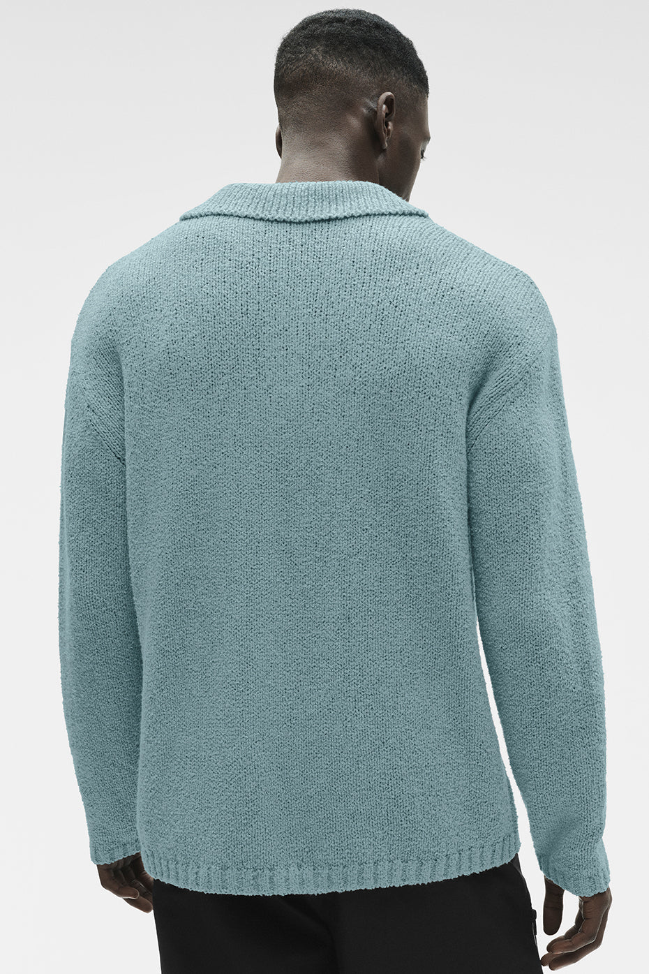 Polo Manches Longues En Maille Texturée - Desert Sage