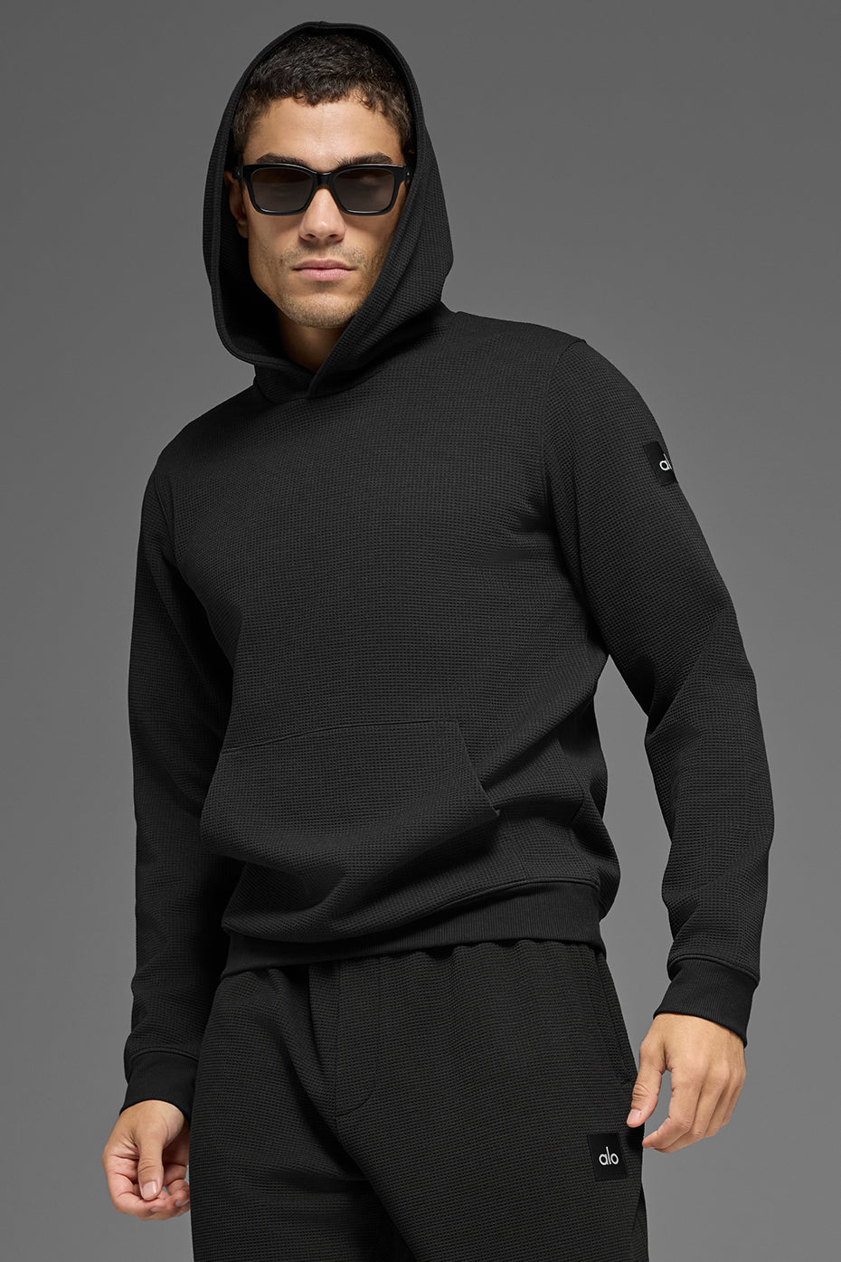 Sweat À Capuche Gaufré Lounge - Noir