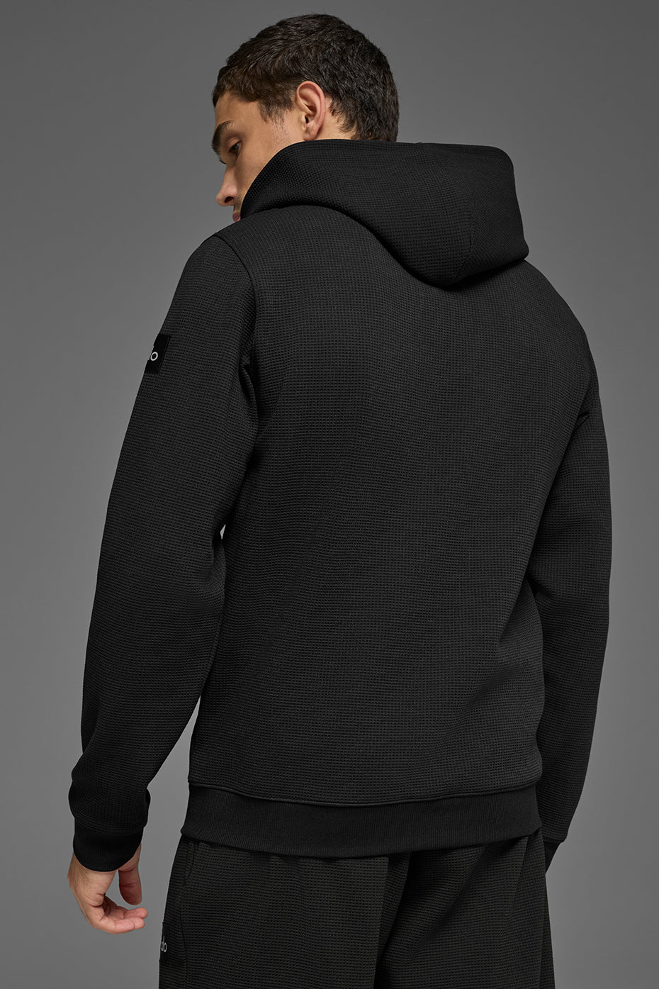 Sweat À Capuche Gaufré Lounge - Noir