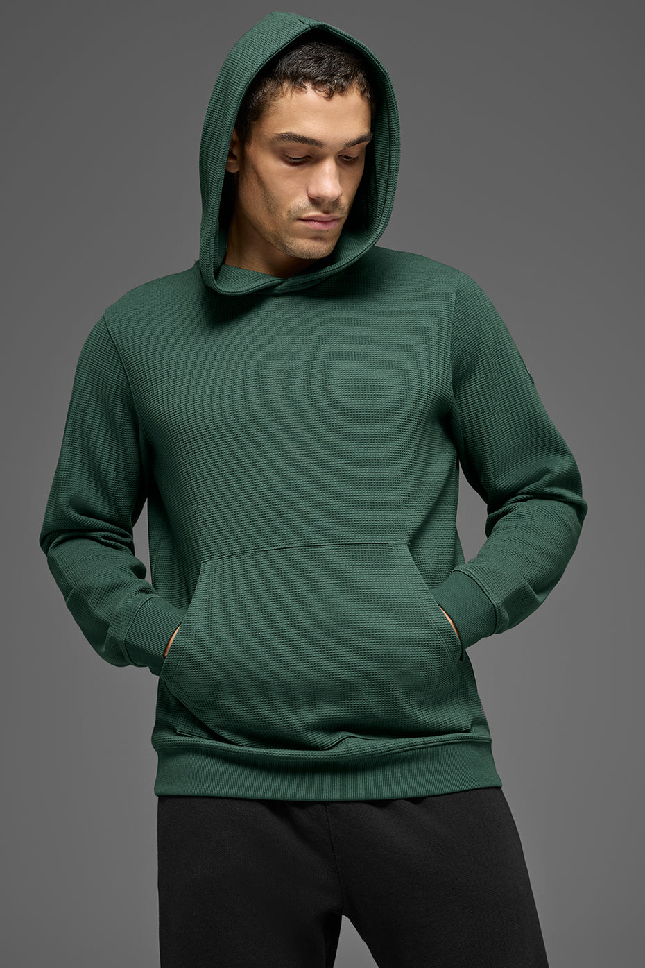 Sweat À Capuche Gaufré Lounge - Clover Green